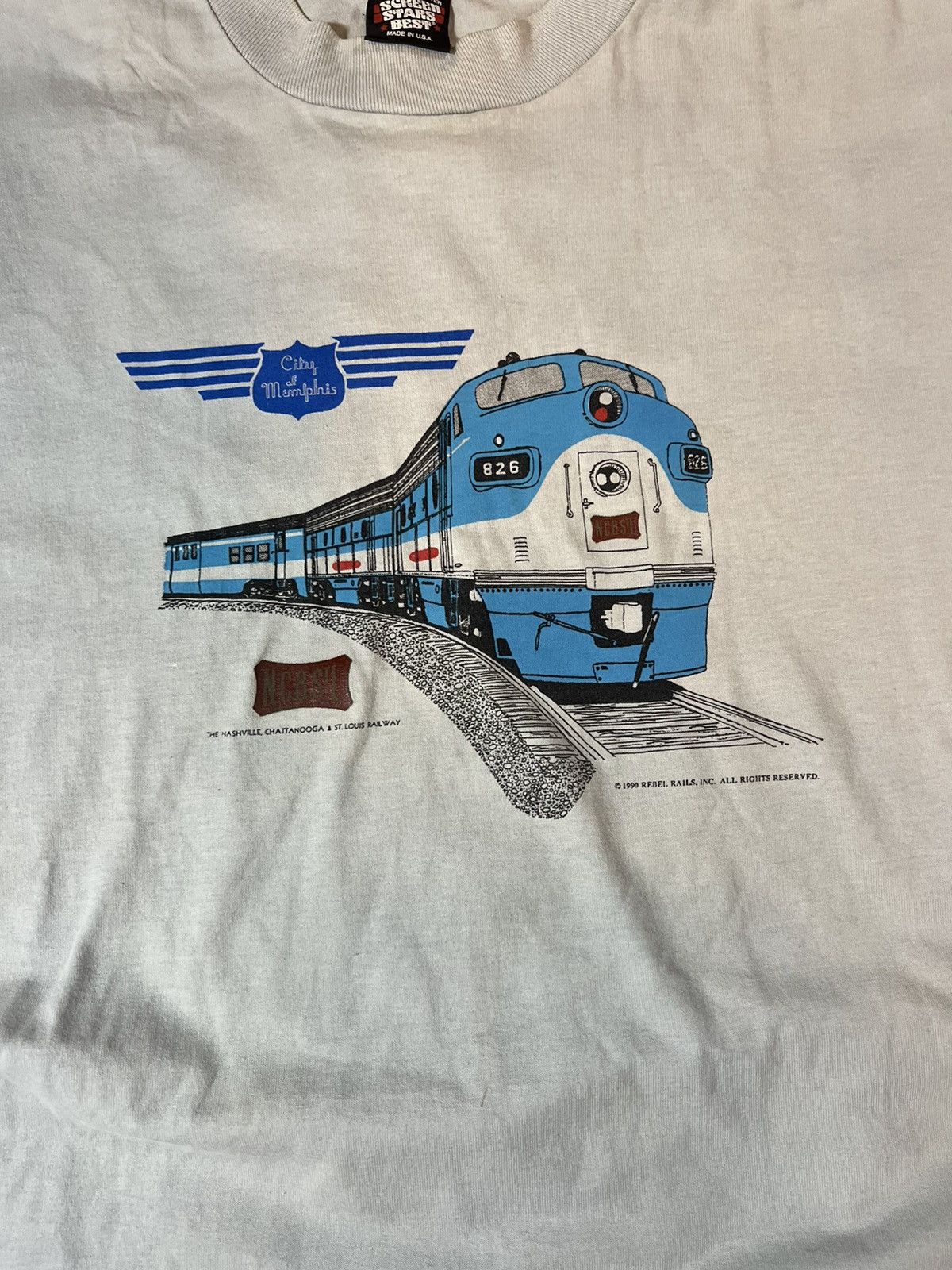Vintage Vintage 1990 CSX Memphis Railroads Train Track Tee Size US XL / EU 56 / 4 - 2 Thumbnail