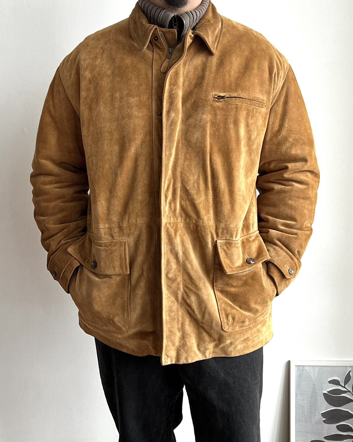 Polo Ralph Lauren × RRL Ralph Lauren × Ralph Lauren Vintage 80s-90s Polo by Ralph Lauren Suede Ranch/Car Coat Size US XL / EU 56 / 4 - 6 Thumbnail