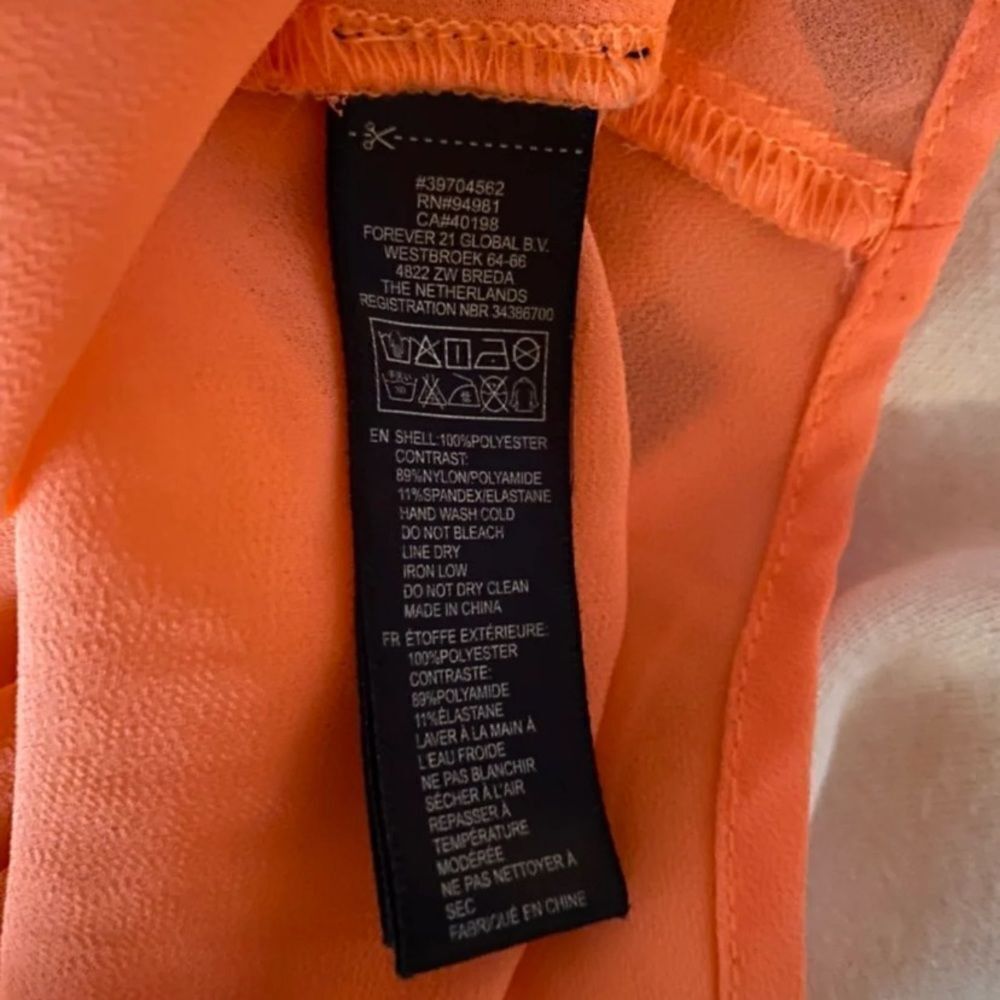 Forever 21 Forever 21 Coral High-Low Sleeveless Button-Down Blouse | Si Size S / US 4 / IT 40 - 5 Thumbnail