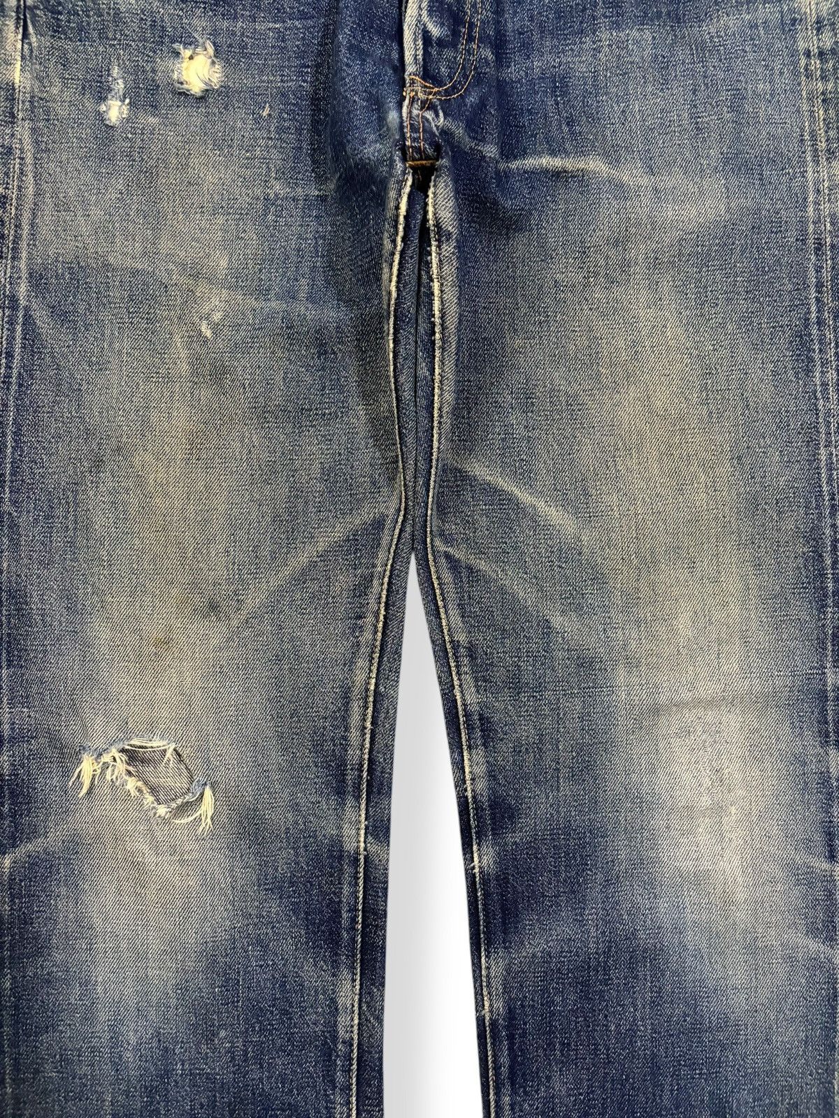Full Count & Co. Vintage FullCount & Co 1101 Selvedge Distressed Grunge Jeans Size US 30 / EU 46 - 8 Thumbnail