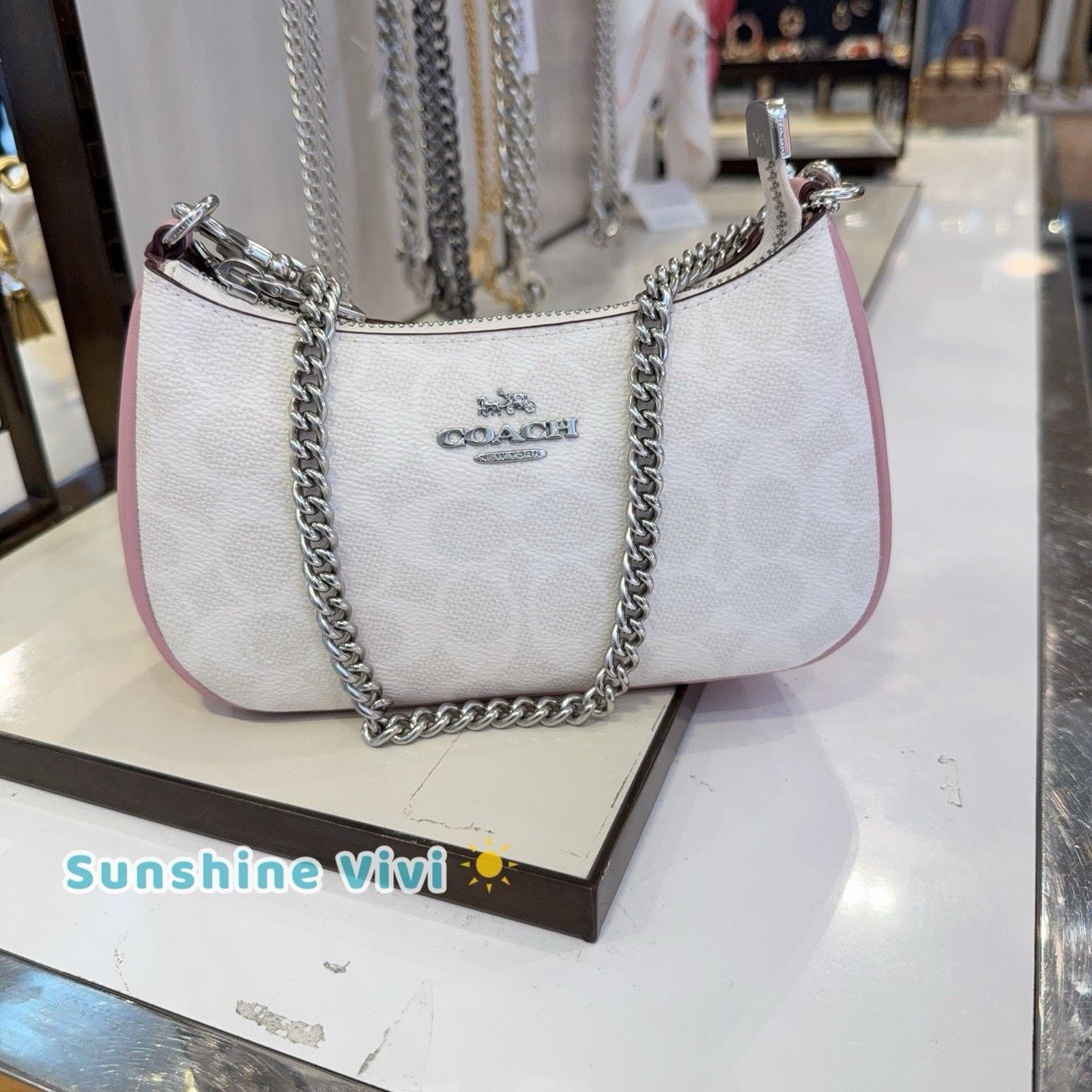NWT Coach Teri Mini Crossbody Bag Cw323 Sv/chalk/carnation, Women's