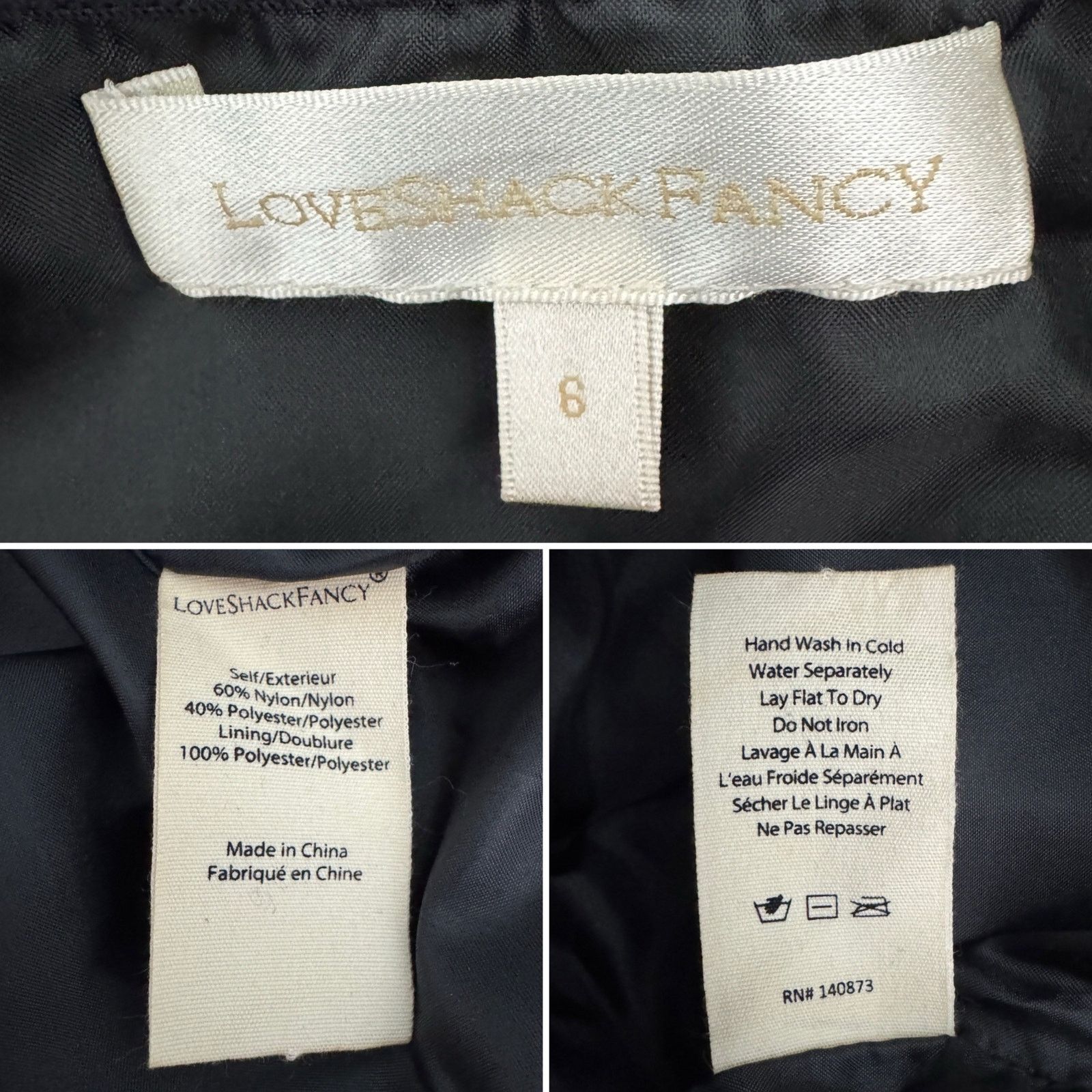 LoveShackFancy LoveShackFancy ​Brenaya Ruffle Flower Mini Dress black sz 6 Size M / US 6-8 / IT 42-44 - 11 Thumbnail