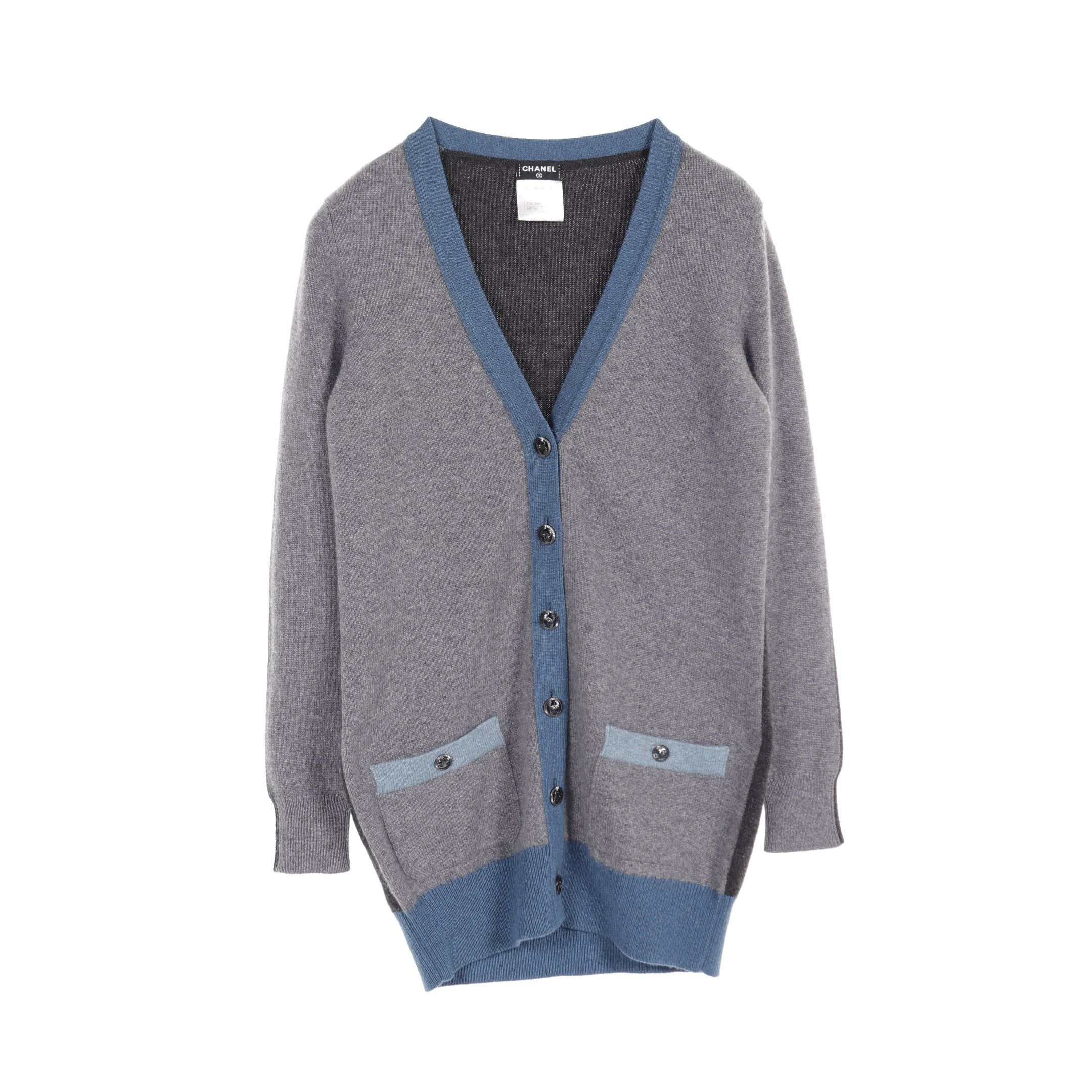 Chanel Chanel Cocomark Button Cardigan Cashmere Gray Multicolor Size ONE SIZE - 1 Thumbnail