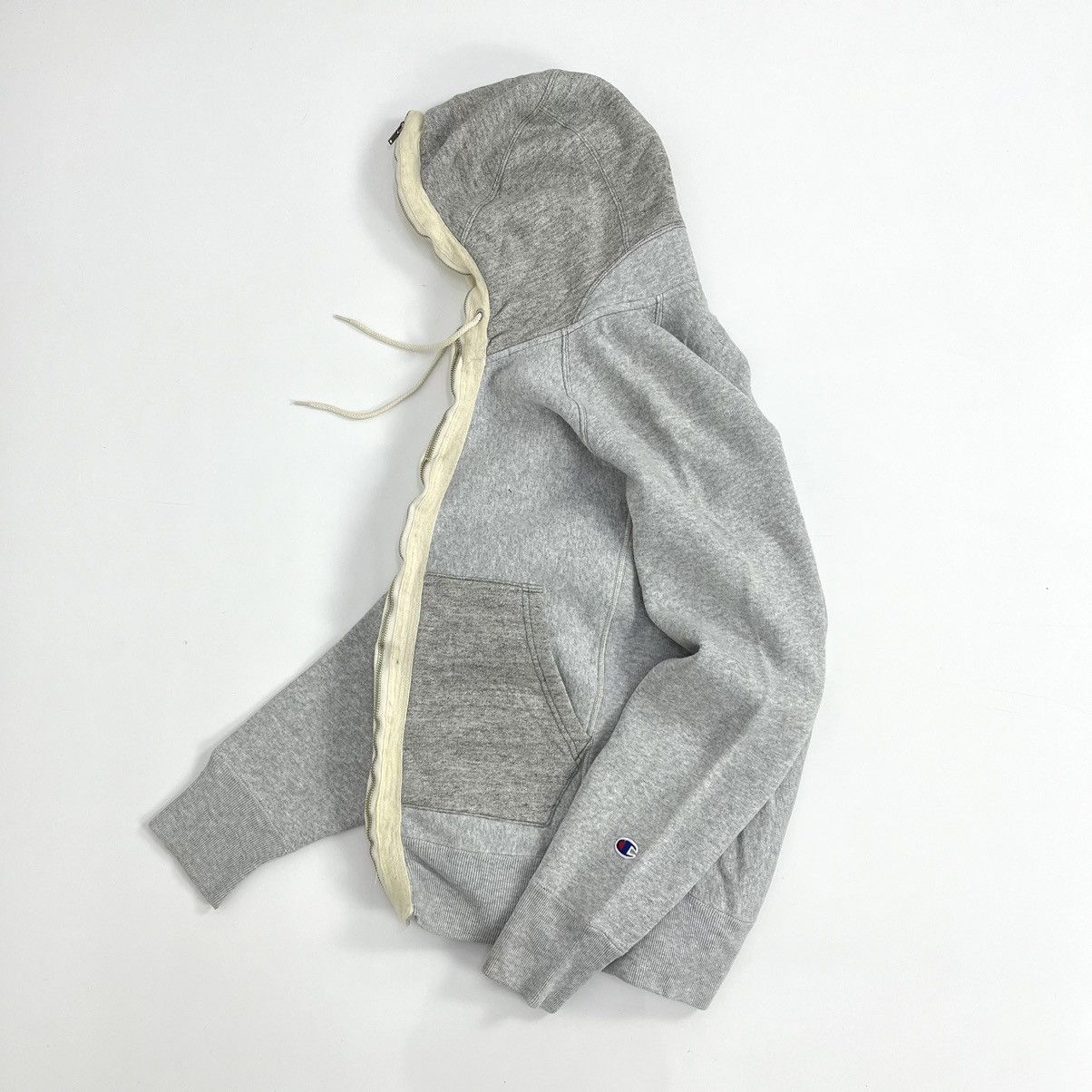 Champion Comme des Garcons Junya Watanabe AD2011 Champion x Junya Watanabe CDG Grey Full Zip Hoodie Grailed