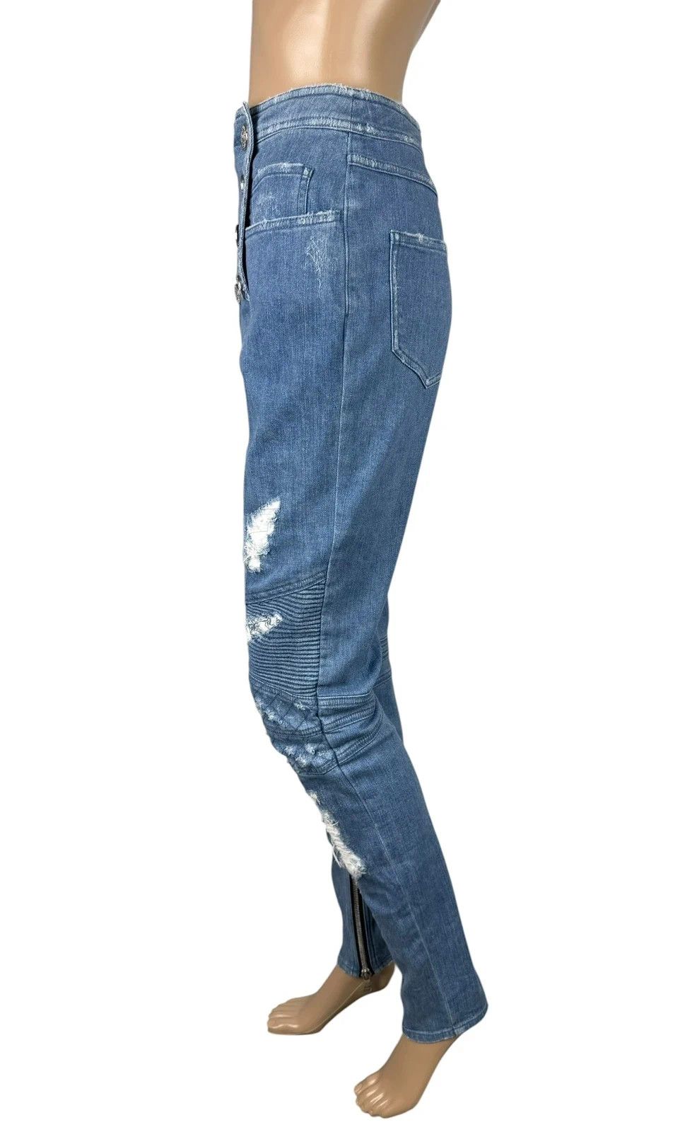 Balmain Balmain Moyen Jeans Distressed Retro High Rise size 40 Size 28" / US 6 / IT 42 - 6 Thumbnail
