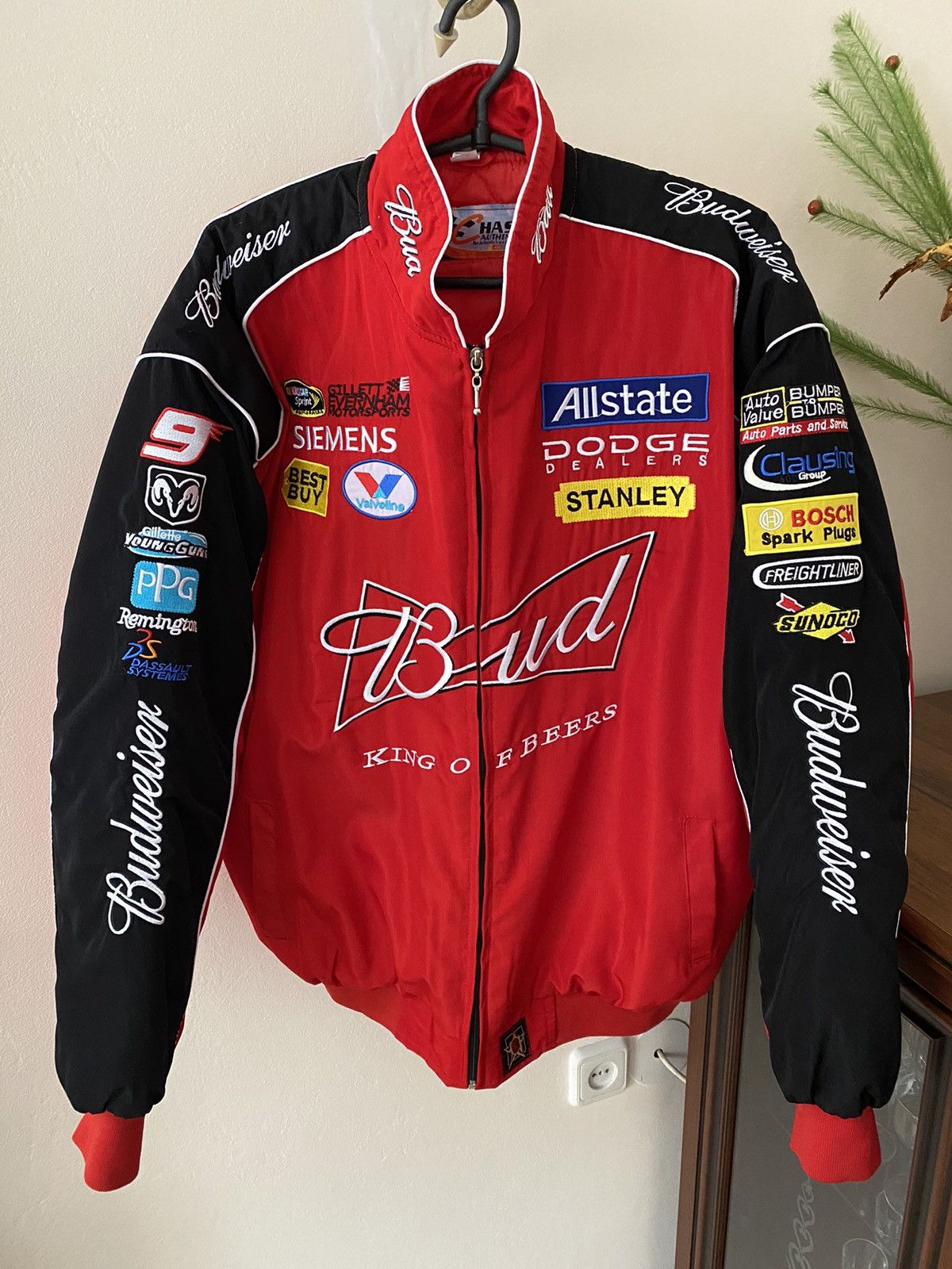 NASCAR Vintage NASCAR BUD Budweiser Racing Jacket Big Logo F1 Size US XL / EU 56 / 4 - 1 Thumbnail