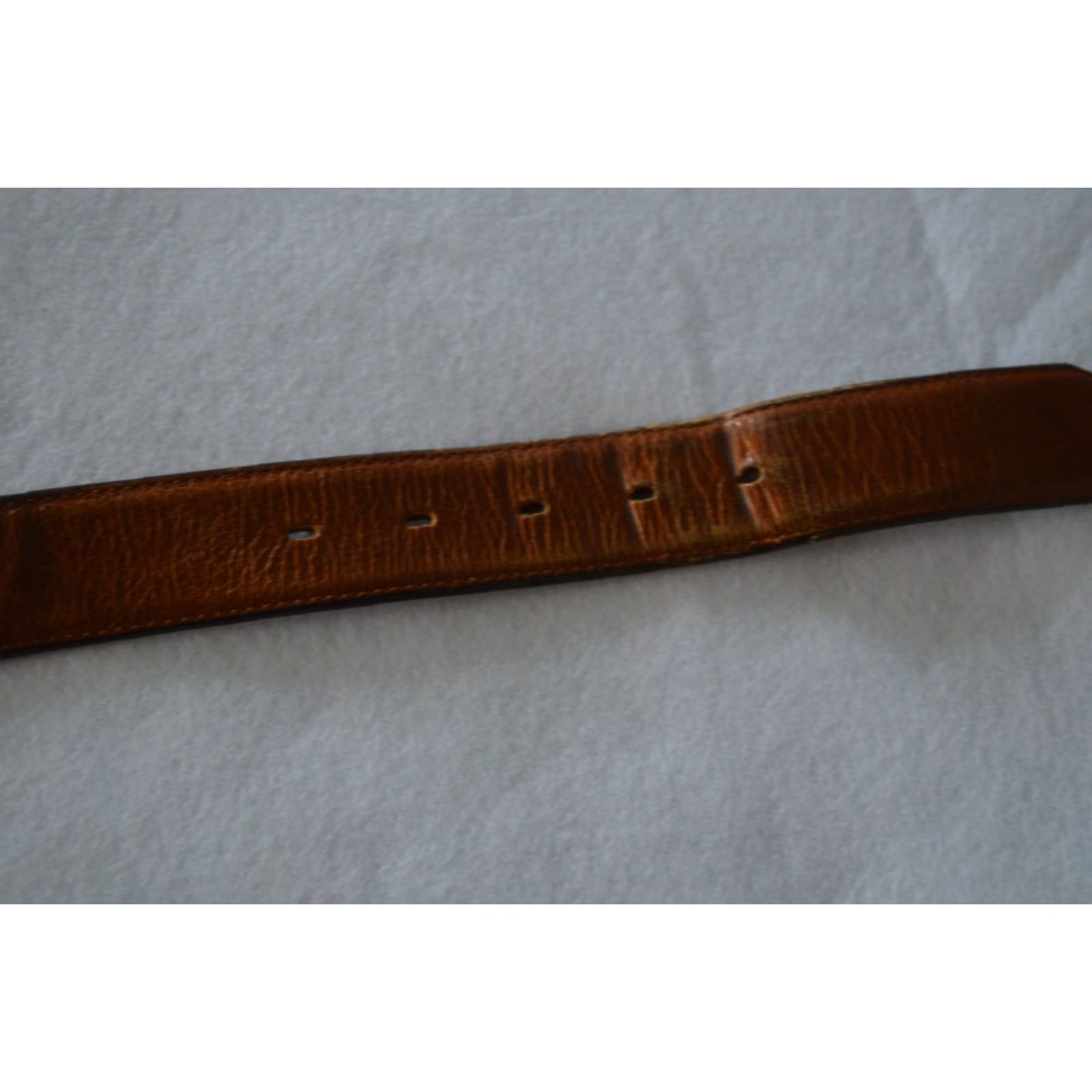 Saks Fifth Avenue Saks 5th Ave Mens Blue Stretch Leather Belt Solid Brass Buckle Size 42 Belt Size 42 - 3 Thumbnail