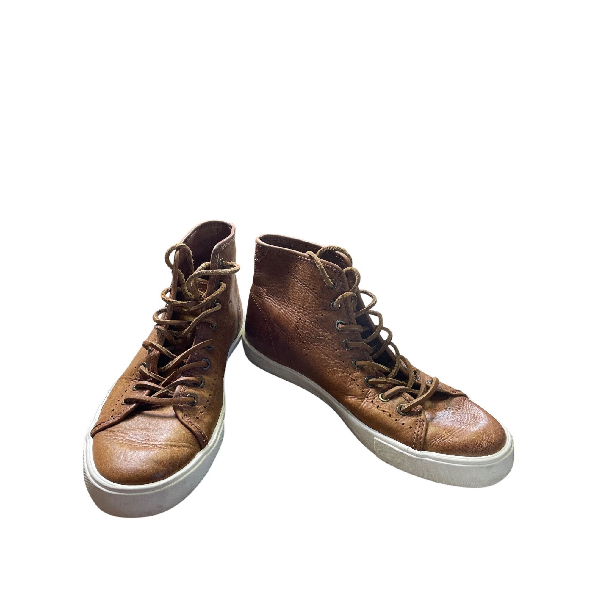 Frye Frye Mens Brown Leather High Top Sneakers Shoes Size 9.5 SKU Size US 9.5 / EU 42-43 - 1 Thumbnail