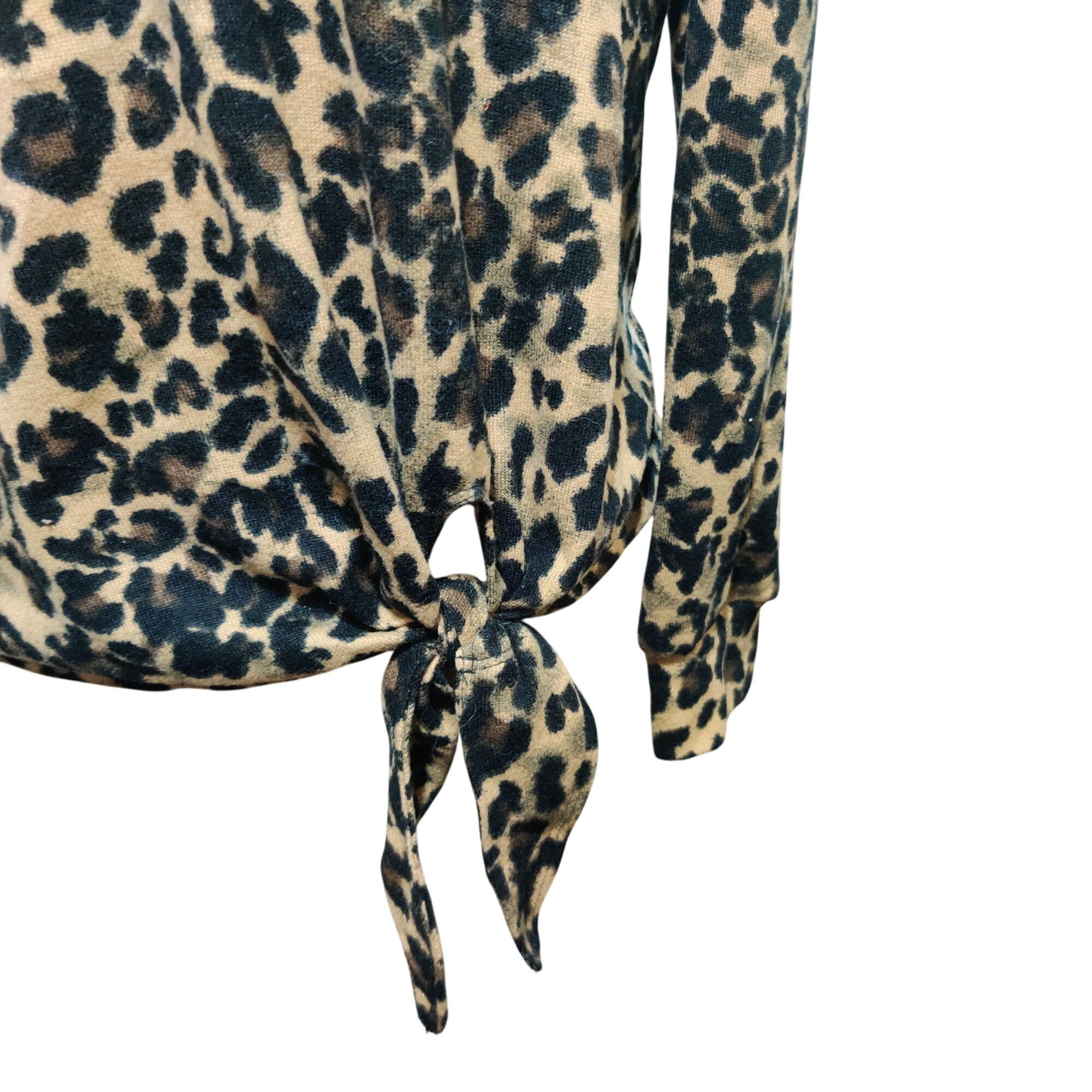 Other Nine Britton S Leopard Print Blouse Long Sleeve Crew Neck Fr Size S / US 4 / IT 40 - 6 Thumbnail