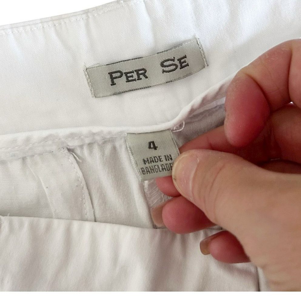 Other Per Se White Bermuda Flat Front Shorts Sz 4 Size 27" / US 4 / IT 40 - 2 Thumbnail