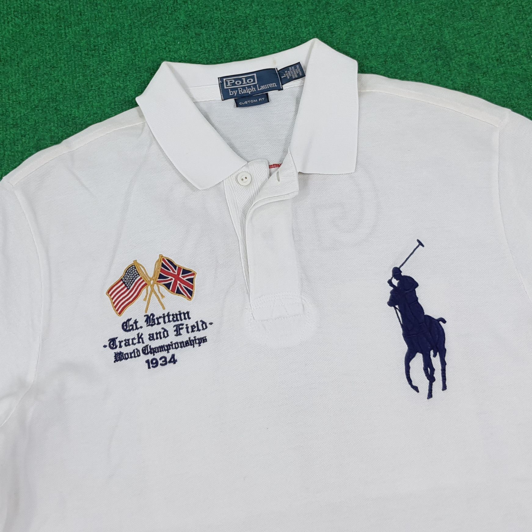 Polo Ralph Lauren × Vintage Vintage POLO by Ralph Lauren Track and Field Polo Shirt Size US L / EU 52-54 / 3 - 2 Thumbnail