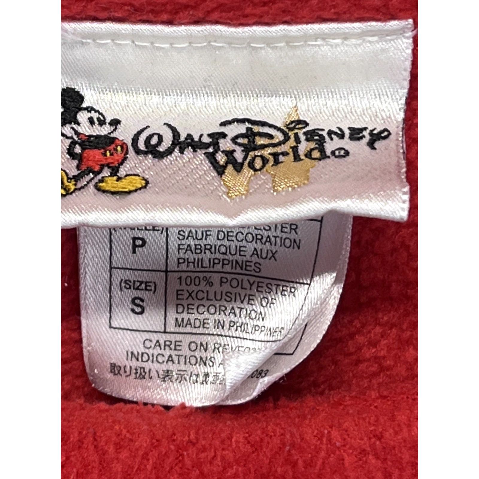 Disney Vintage Walt Disney World Fleece Pullover Shirt Sz S Red Unisex 90’s Mickey Ears Logo Embroidered Graphic Print Sweatshirt Pullover Size US S / EU 44-46 / 1 - 4 Thumbnail