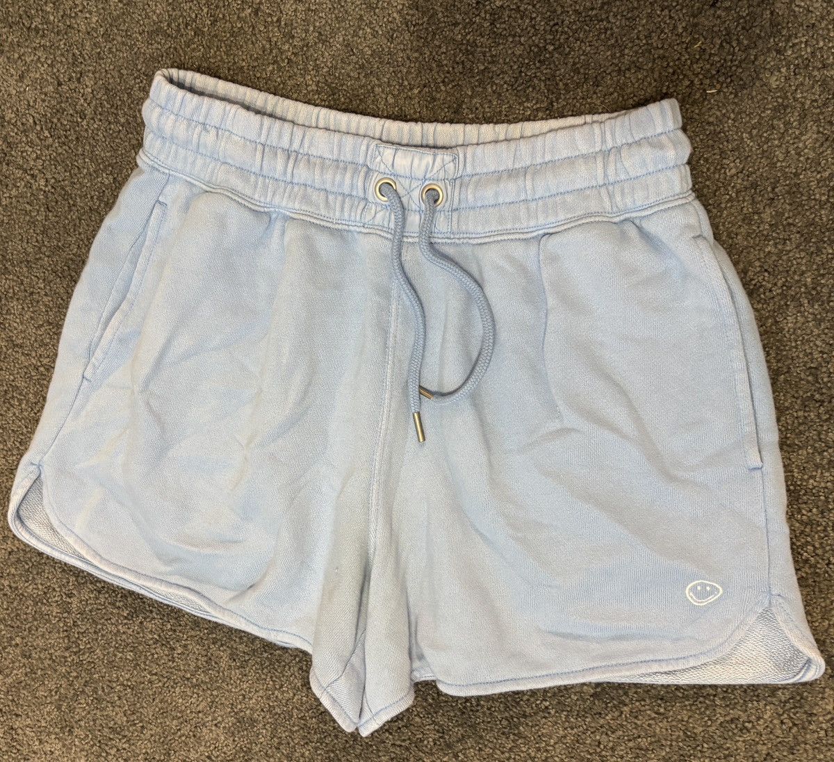 Other Aerie Baby Blue Smiley Face Sweatshorts - size small Size 26" / US 2 / IT 38 - 1 Thumbnail