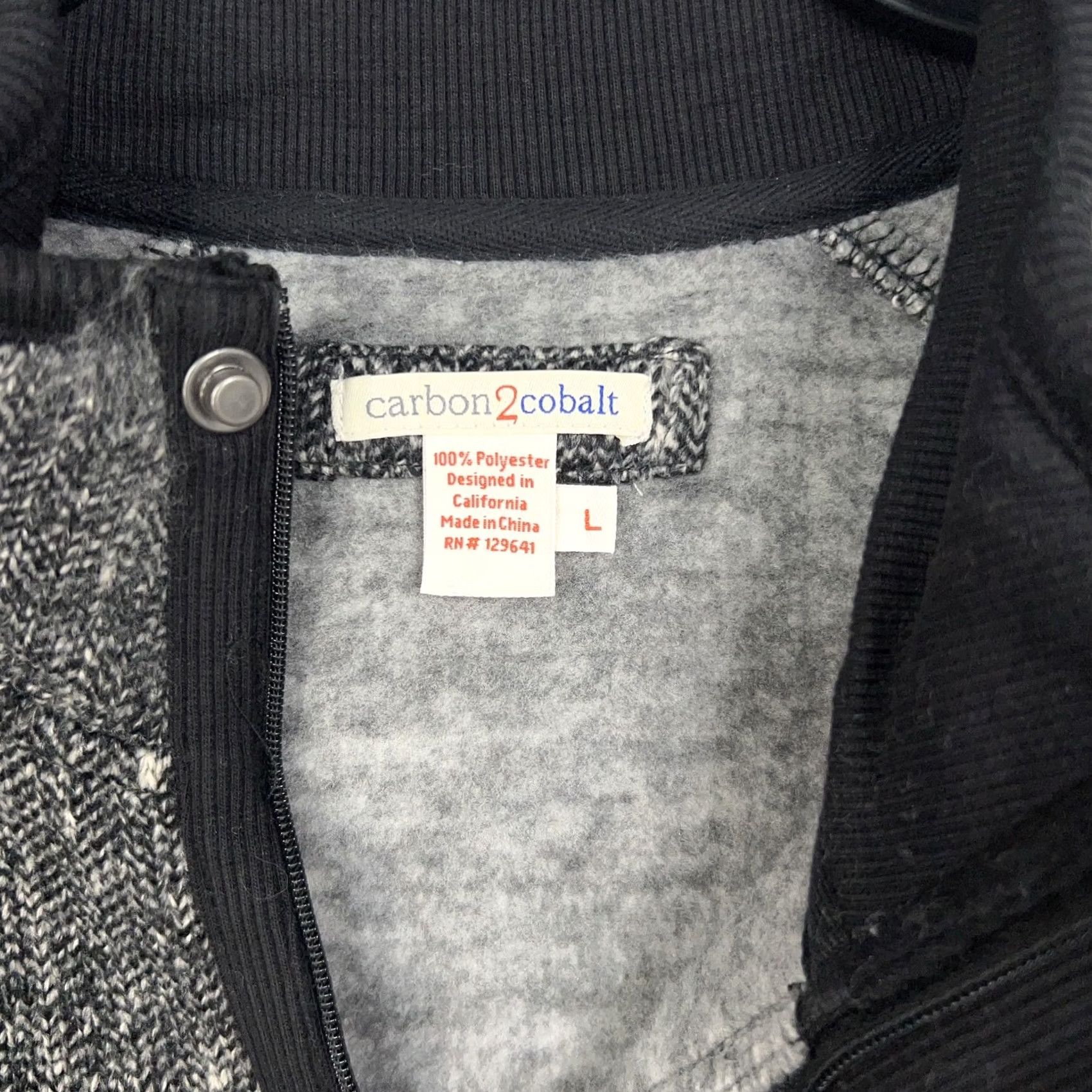 Carbon2Cobalt Carbon2Cobalt Sweater Mens Large Gray Fleece Mock Neck Quarter Snap Winter Warm Size US L / EU 52-54 / 3 - 6 Thumbnail