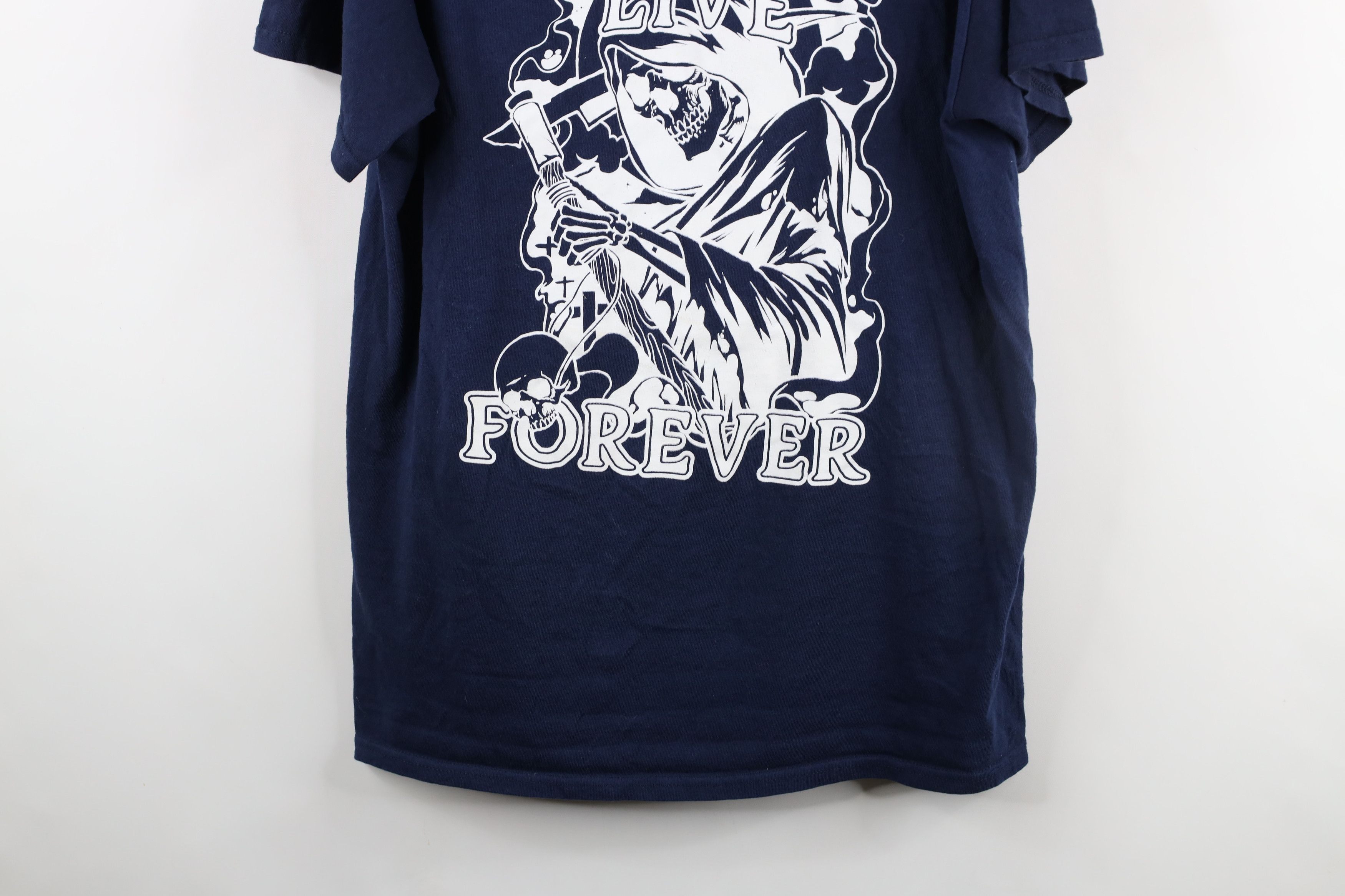 Vintage Streetwear A**holes Live Forever Reaper T-Shirt Navy Blue Size US L / EU 52-54 / 3 - 3 Thumbnail