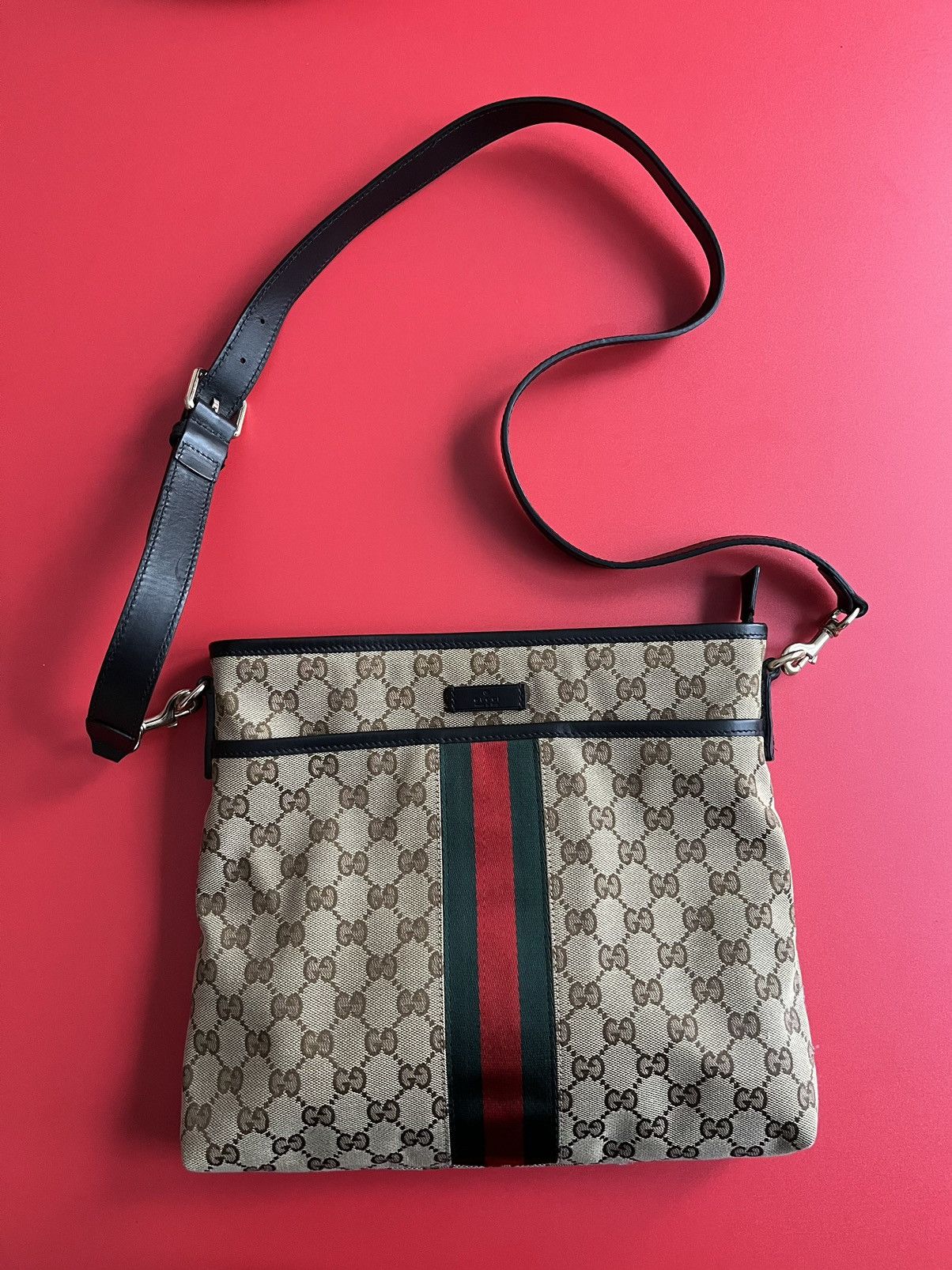 image of Gucci Crossbody Messenger in Tan, Men's