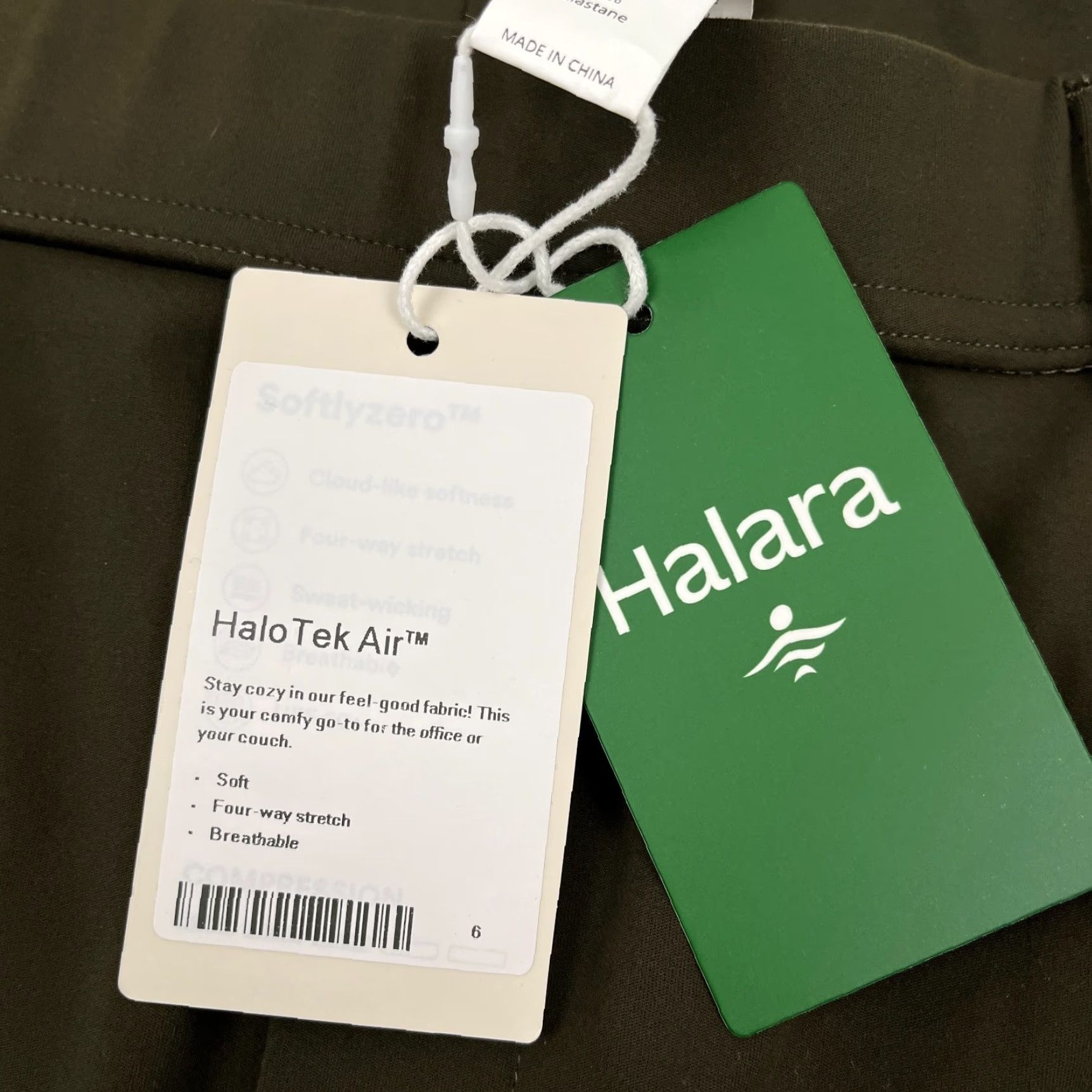 Vintage Halara HaloTek Air Pants Womens Green High Waisted Pull On Elastic Waist Stretch Pockets Ankle Wide-Leg Size 27" / US 4 / IT 40 - 2 Thumbnail