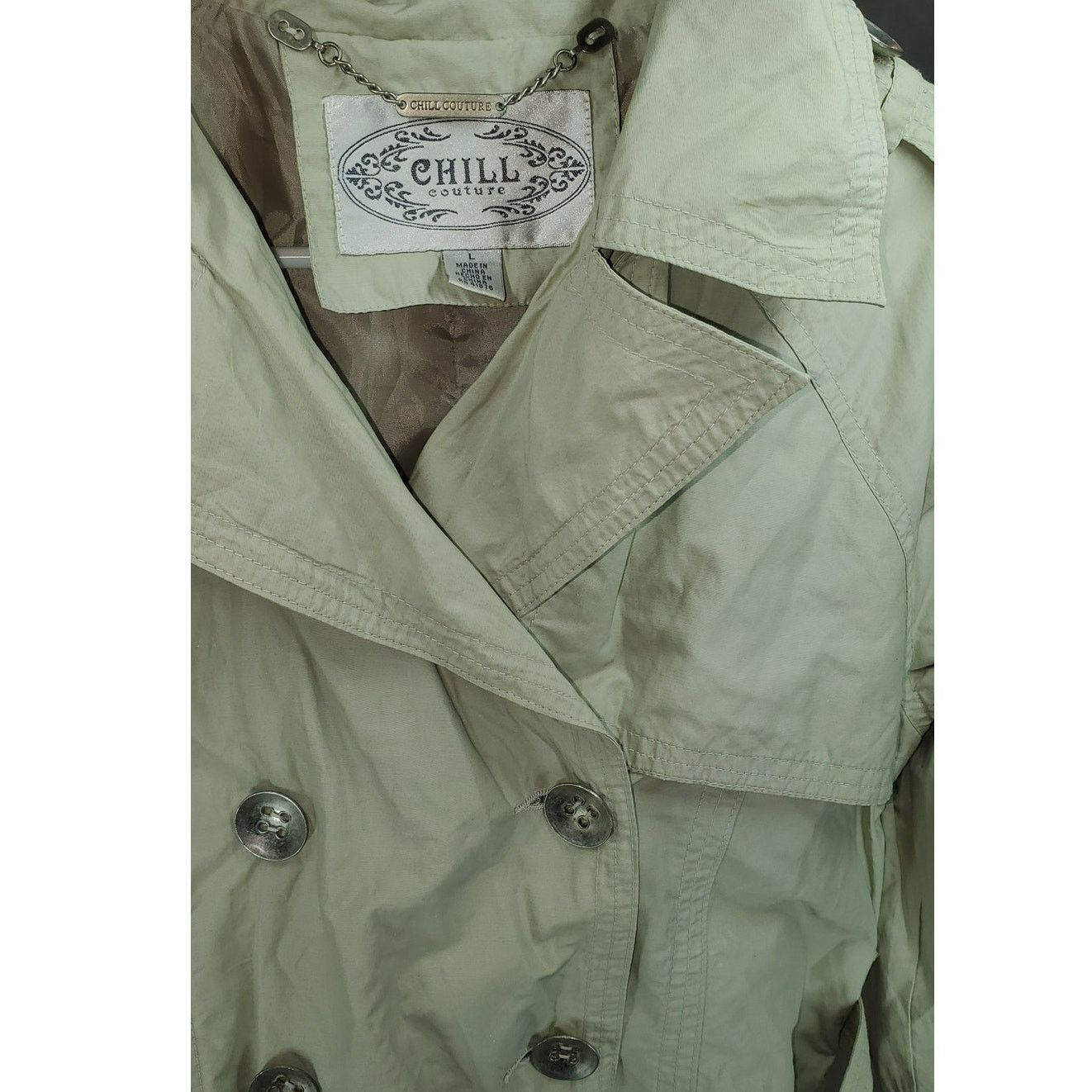 Other Chill Couture Beige Double Breasted Trench Coat Size L Size L / US 10 / IT 46 - 4 Thumbnail