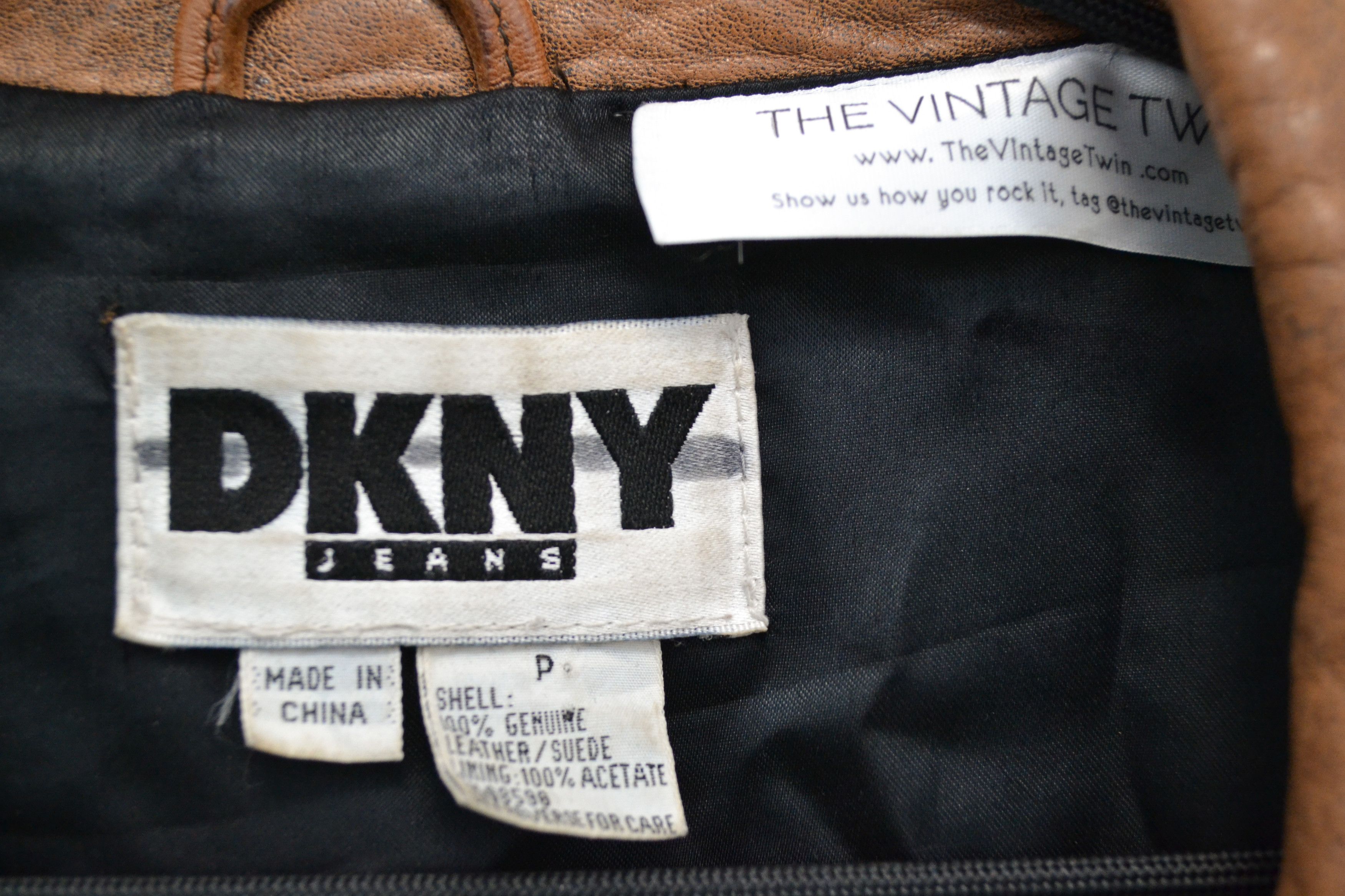DKNY Vintage 80’ DKNY 100% Leather Men’s Brown Motorcycle Style Size US S / EU 44-46 / 1 - 5 Thumbnail