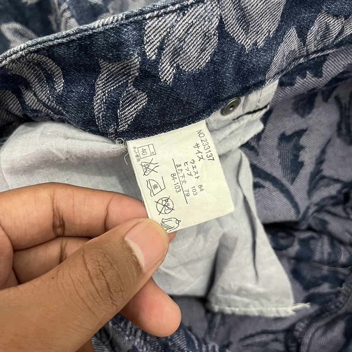 Japanese Brand The Vintage Standard Stretch Flower Patterned Blue Jeans Size US 38 / EU 54 - 10 Thumbnail