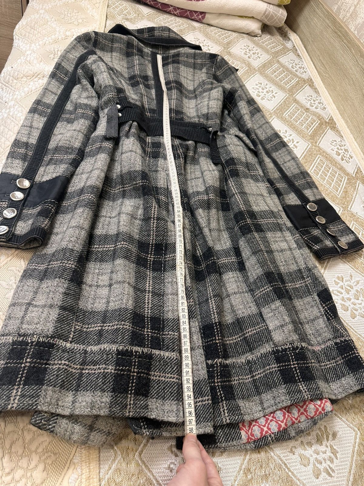 Marithe + Francois Girbaud 🔥 Marithe Francois Girbaud Wool Coat Jacket Check Pattern Size M / US 6-8 / IT 42-44 - 19 Thumbnail