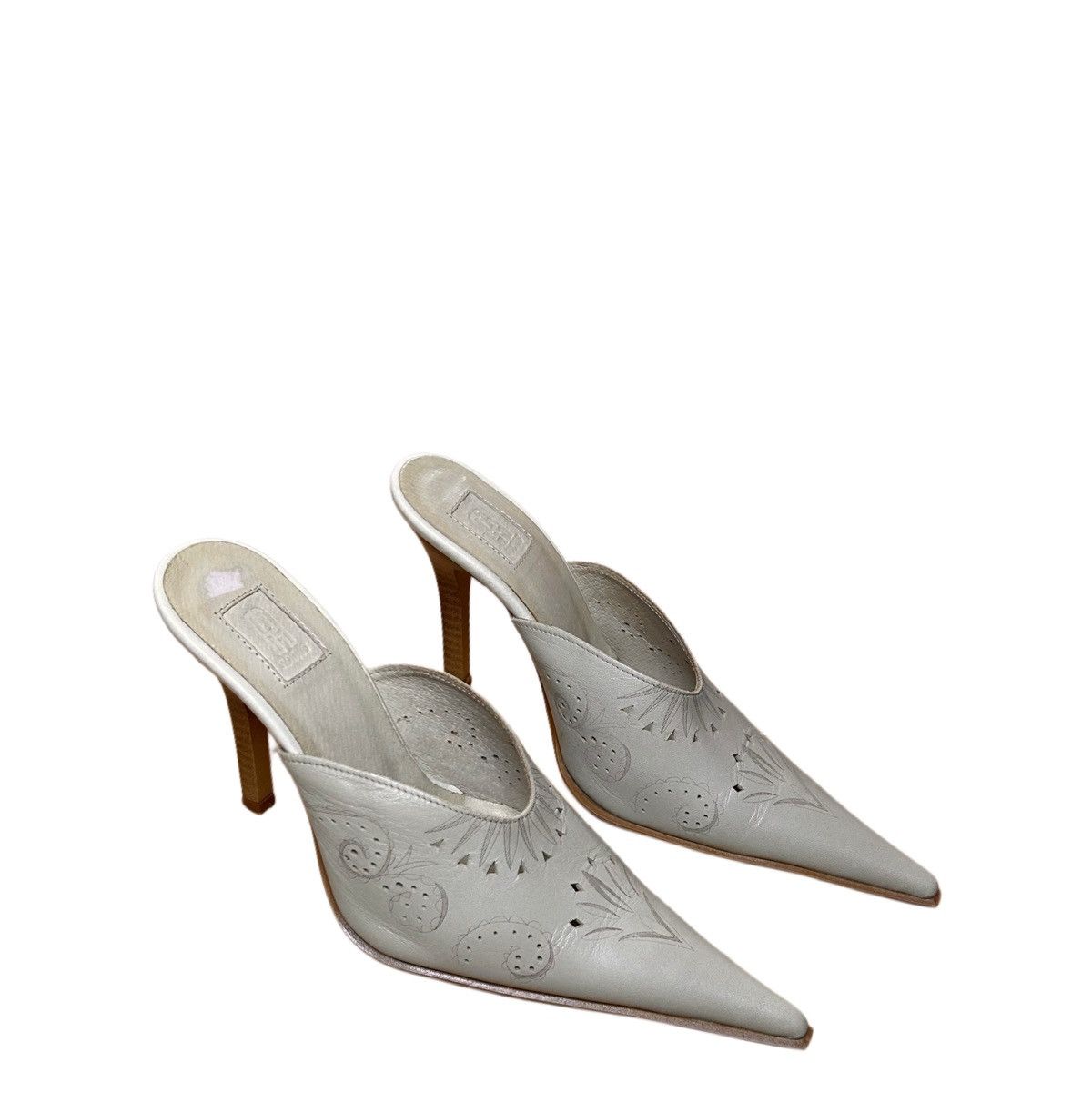 Designer × Vintage Vintage Leather Western Pointy Mules Size US 7 / IT 37 - 1 Thumbnail