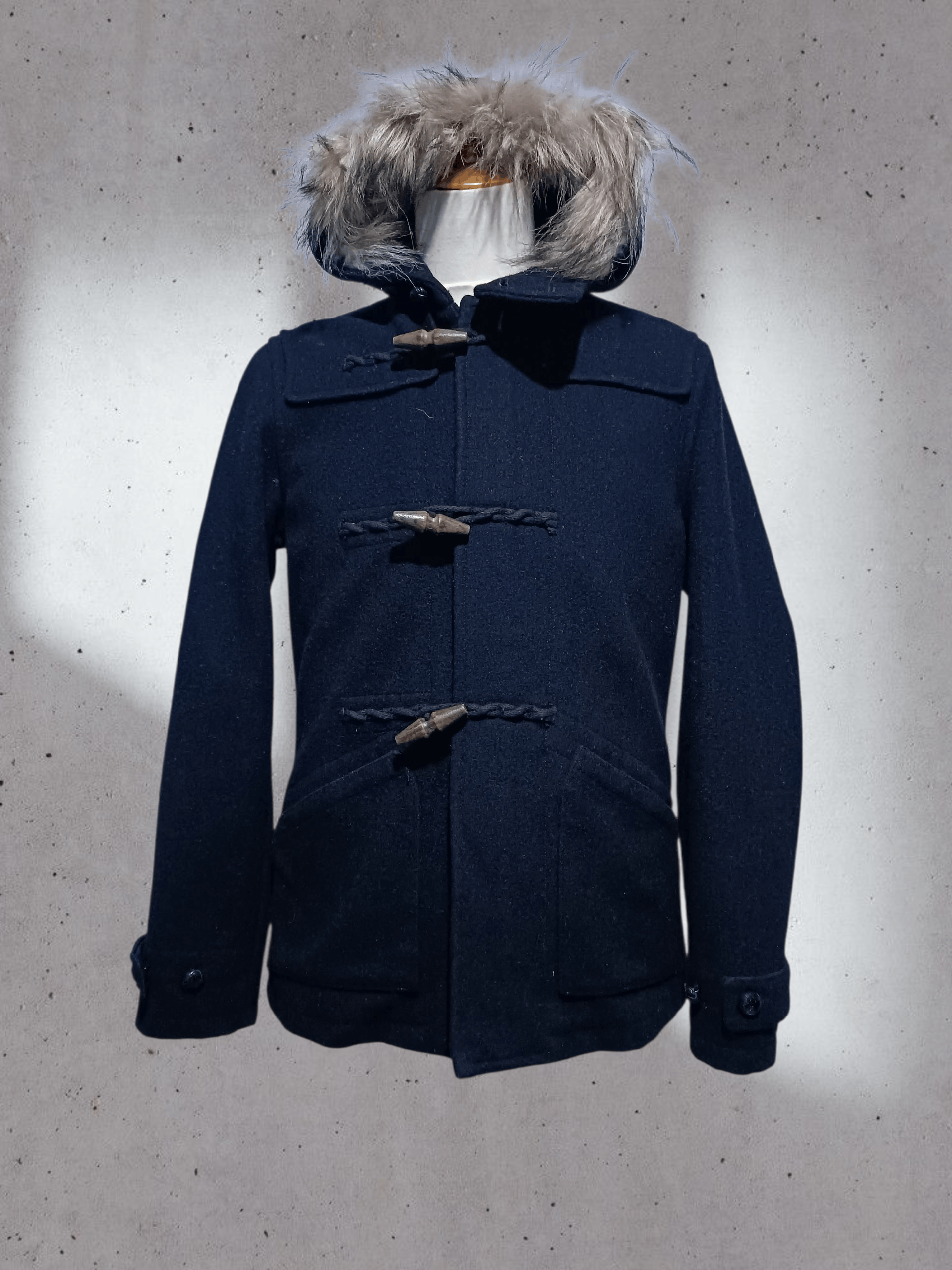 Japanese Brand Japanese Brand Wool Duffle Coat Fur Hoodie Jacket Size US M / EU 48-50 / 2 - 1 Thumbnail