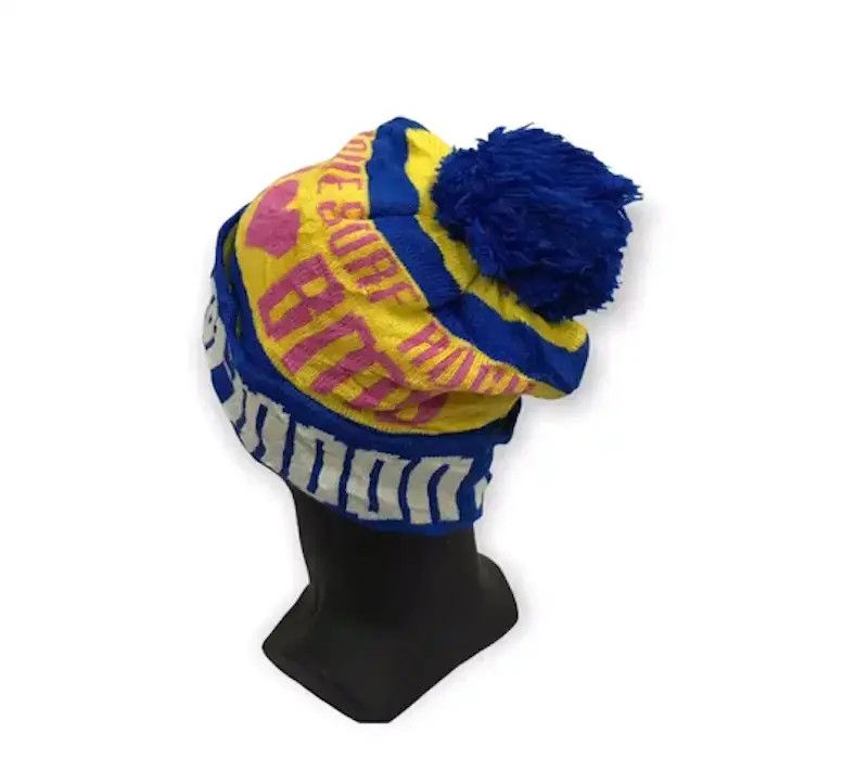 Japanese Brand Blue Moon Blue Spellout Beanie Hat Size ONE SIZE - 3 Thumbnail