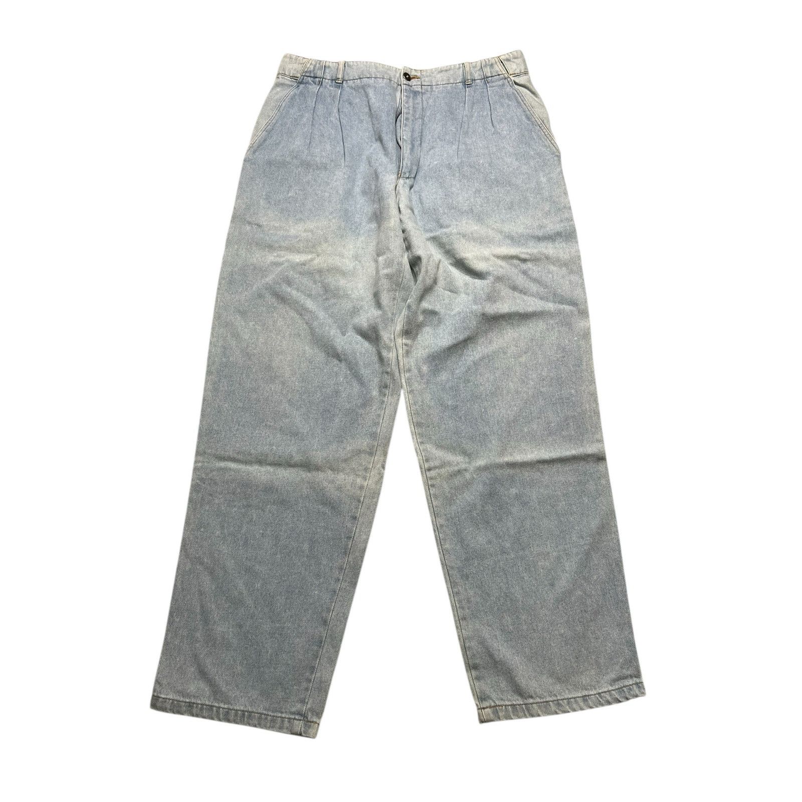 Liz Claiborne Vintage Claiborne Denim Pants Pleated Light Wash 36R Cotton Size US 36 / EU 52 - 1 Thumbnail