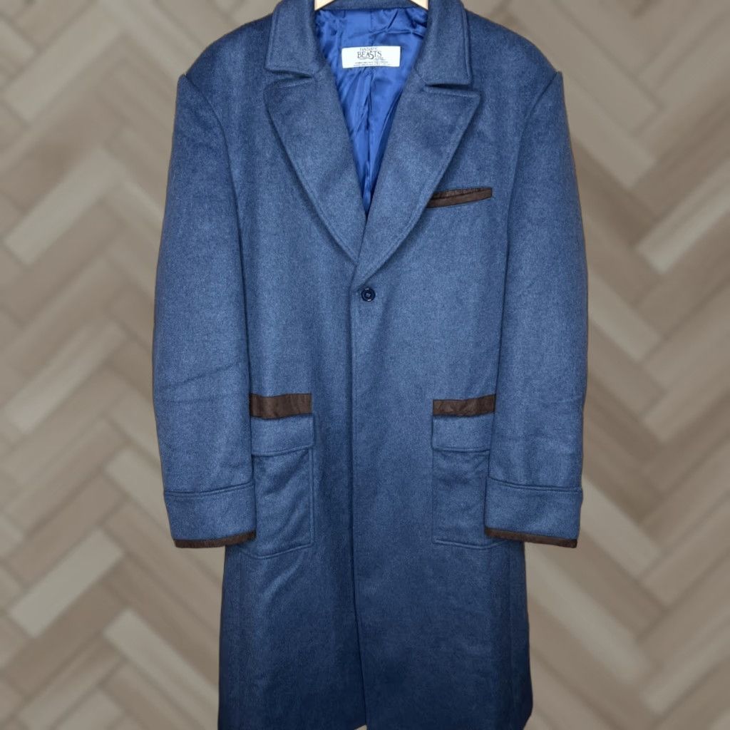 Vintage Fantastic Beasts Men's Newt Scamander Overcoat Size Large Blue Wool Blend Size US L / EU 52-54 / 3 - 1 Thumbnail