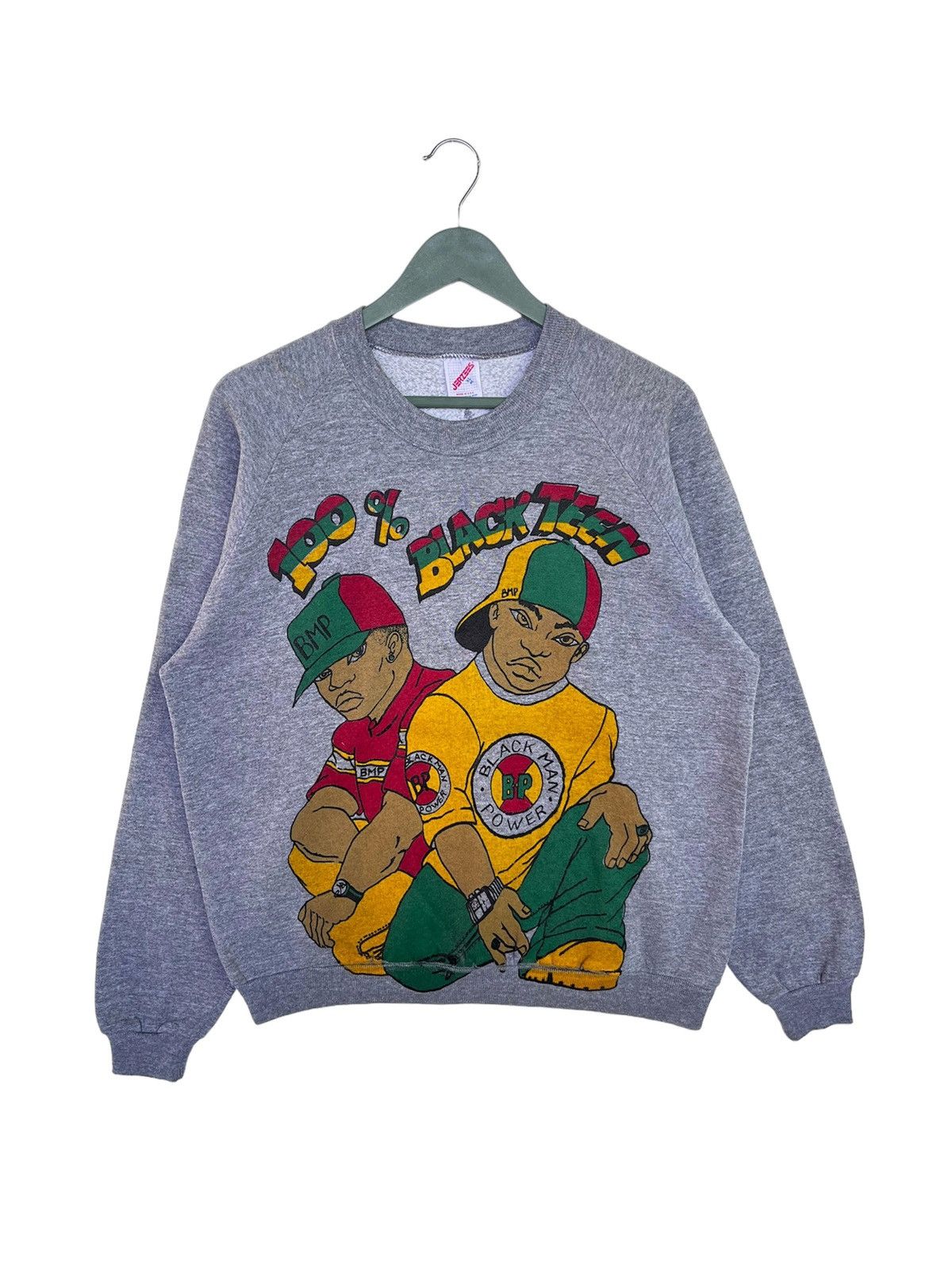 Jerzees Vintage Black Man Power Sweatshirt Size US XL / EU 56 / 4 - 1 Thumbnail