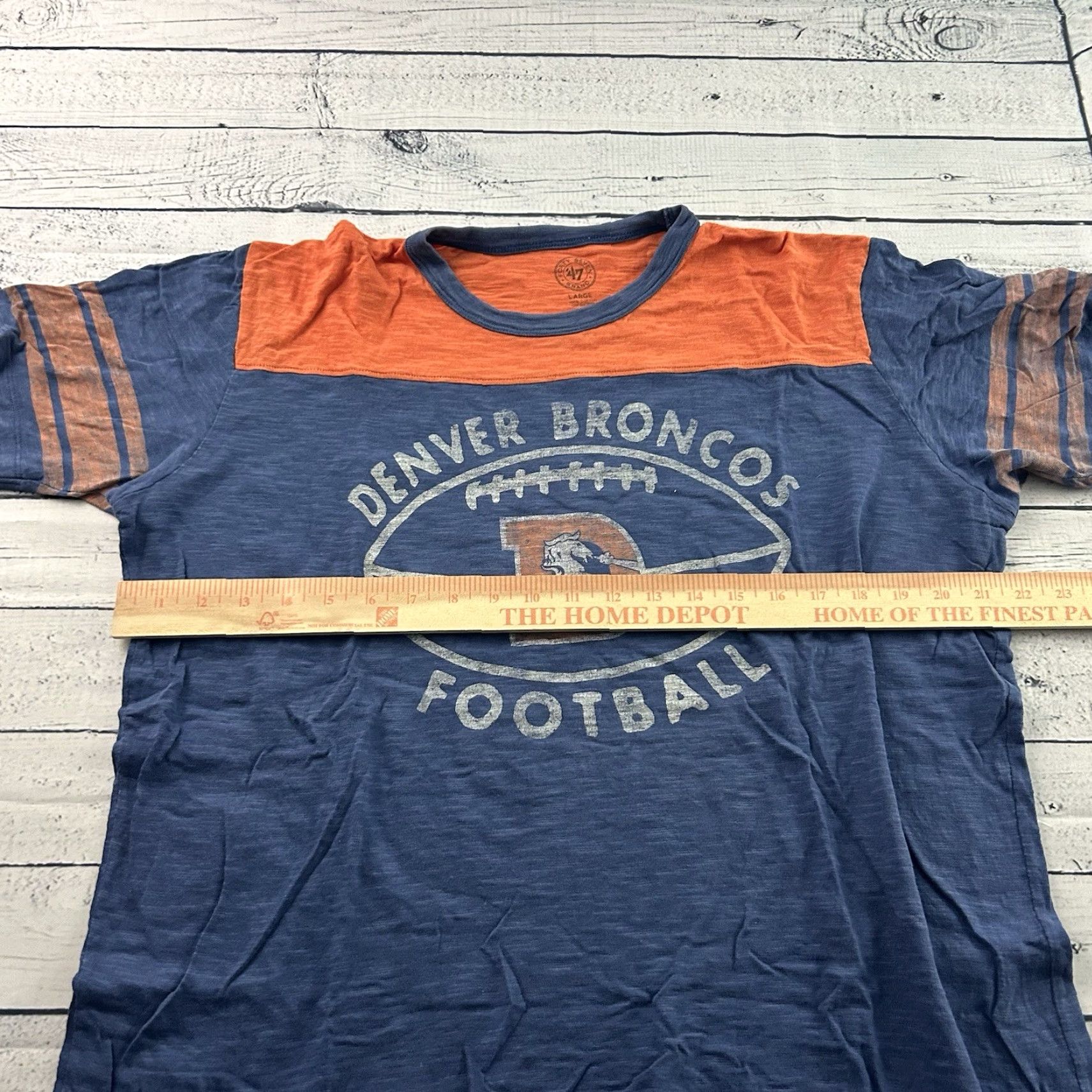 47 47 Denver Broncos Football Short Sleeve T Shirt Mens Large Blue Orange Size US L / EU 52-54 / 3 - 4 Thumbnail
