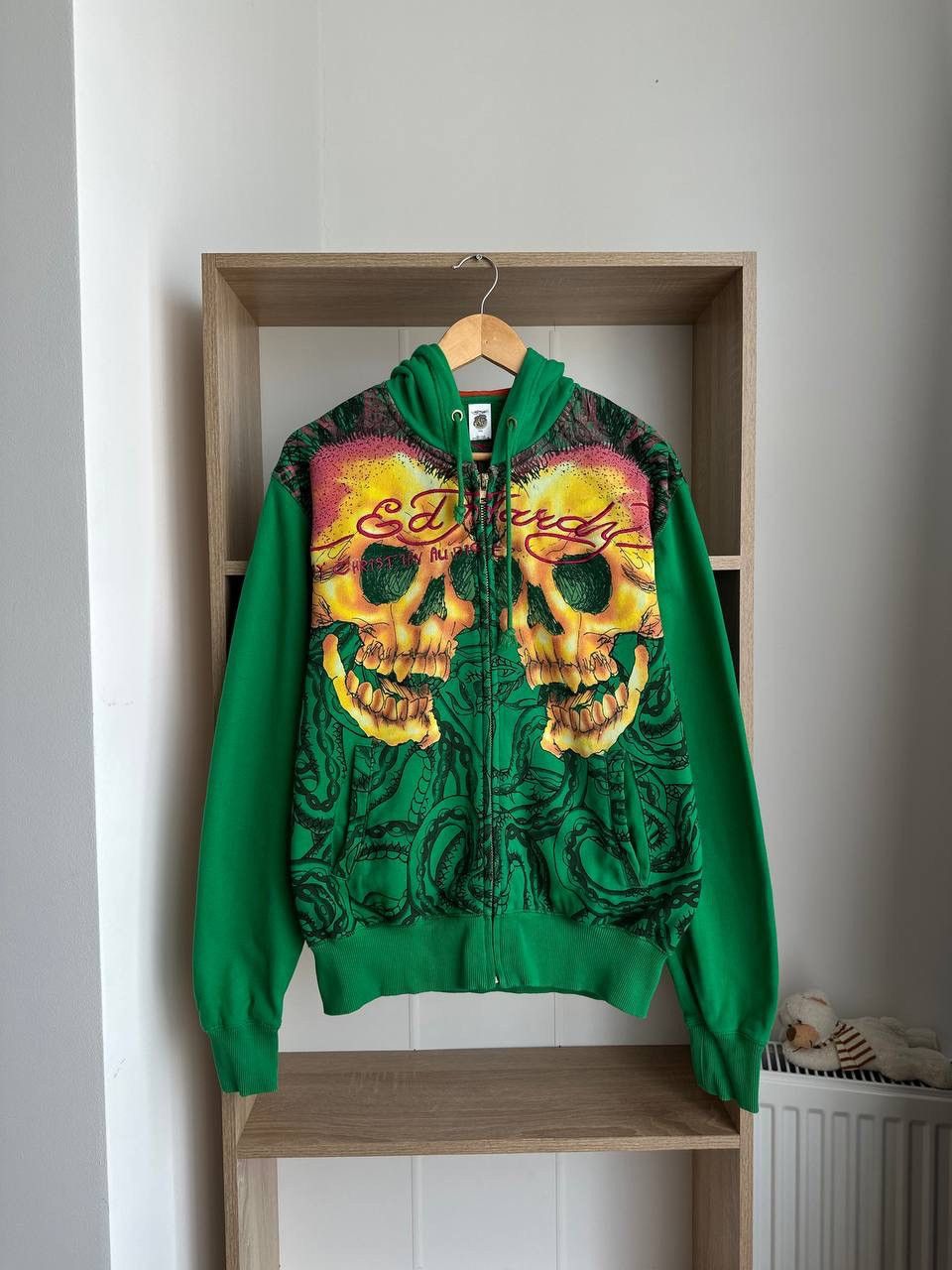 Christian Audigier × Ed Hardy × Vintage Vintage Ed Hardy Christian Audigier Green Hoodie Size US S / EU 44-46 / 1 - 7 Thumbnail