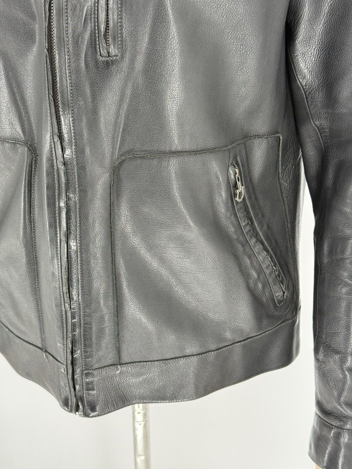 Salvatore Ferragamo Men’s Salvatore Ferragamo Black Leather Jacket Size 50 Size US M / EU 48-50 / 2 - 4 Thumbnail