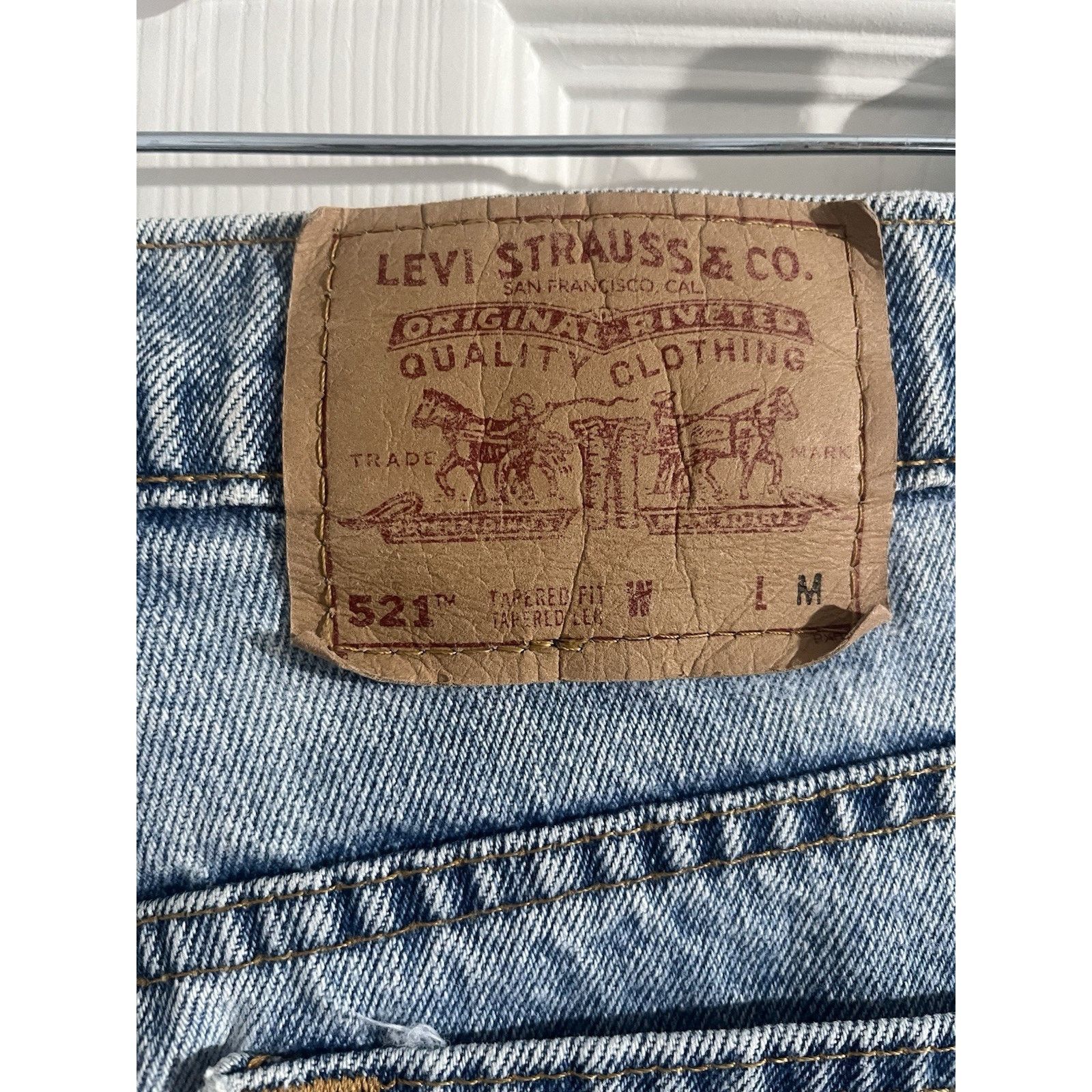 Levi's Vtg Levis 521 Tapered Fit Tapered Leg Sz 16 90s Made in USA Size 38" / US 16 / IT 52 - 5 Thumbnail