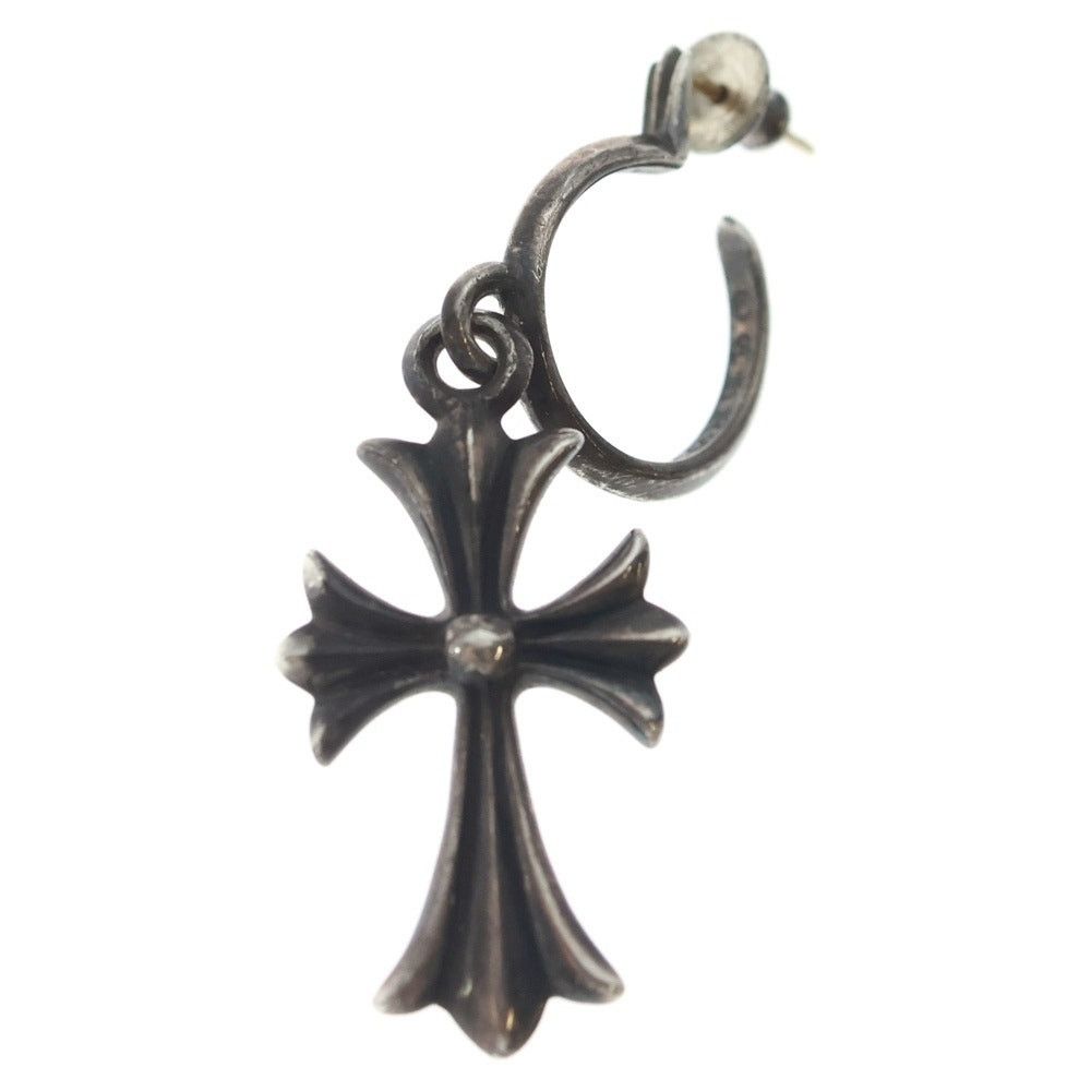 Chrome Hearts Chrome Hearts Tiny CH Cross Hoop Earring Silver Size ONE SIZE - 1 Thumbnail