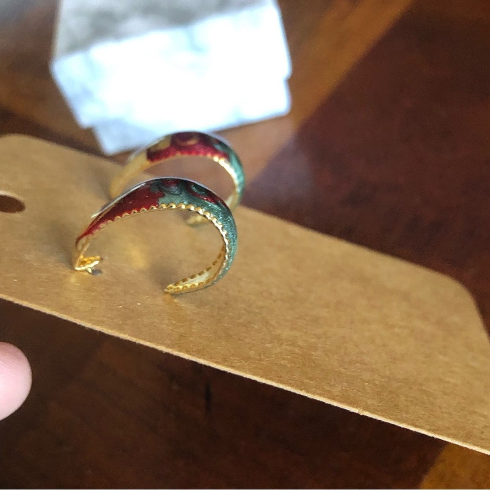 Vintage Vintage 80s multi tone sparkle enamel small hoop earrings Size ONE SIZE - 6 Thumbnail