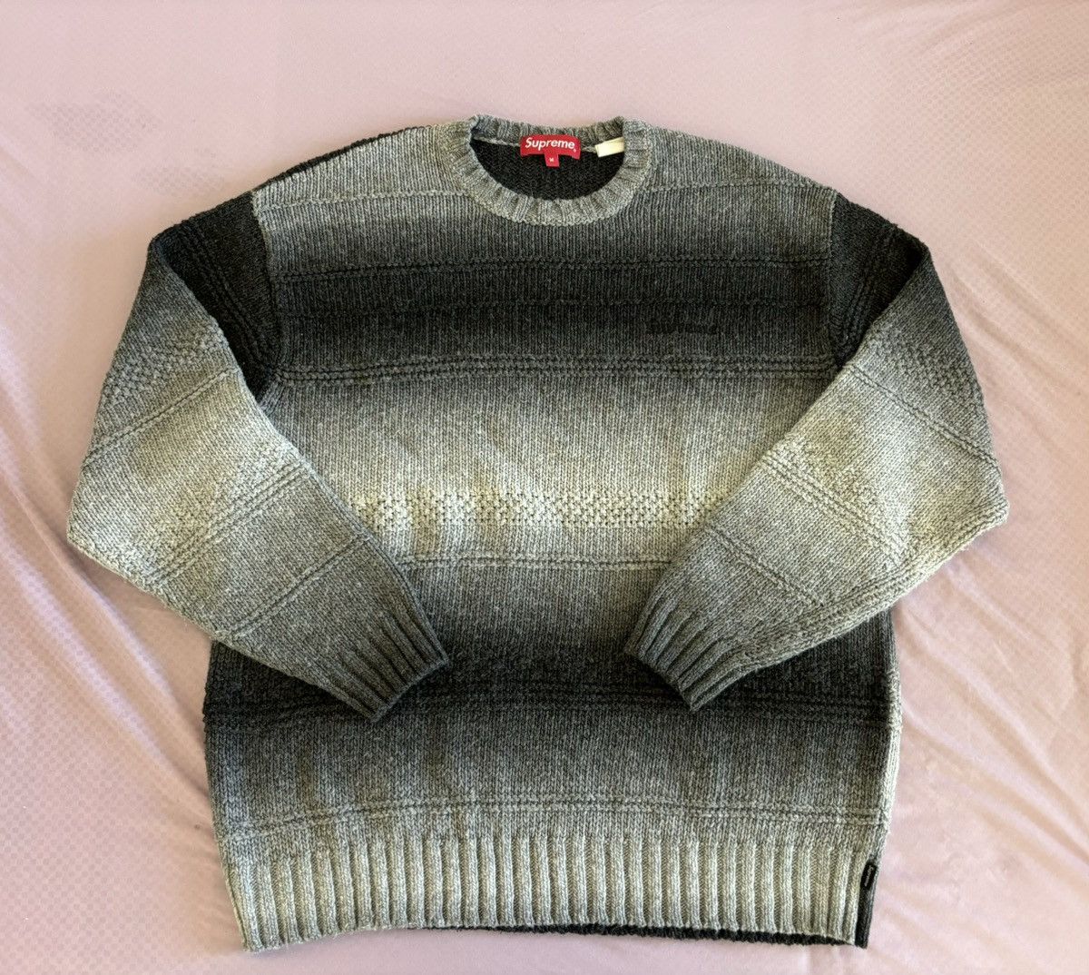 Designer × Streetwear × Supreme Supreme Gradient Stripe Sweater Black FW22  | Grailed