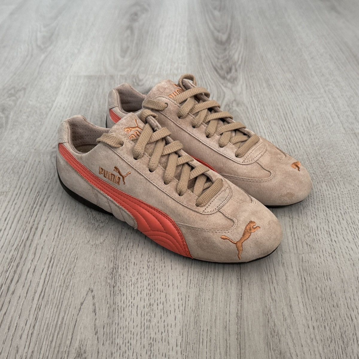 Puma Puma Speedcat Brown/Orange Suede Flat Sneakers Size US 7.5 / IT 37.5 - 2 Thumbnail