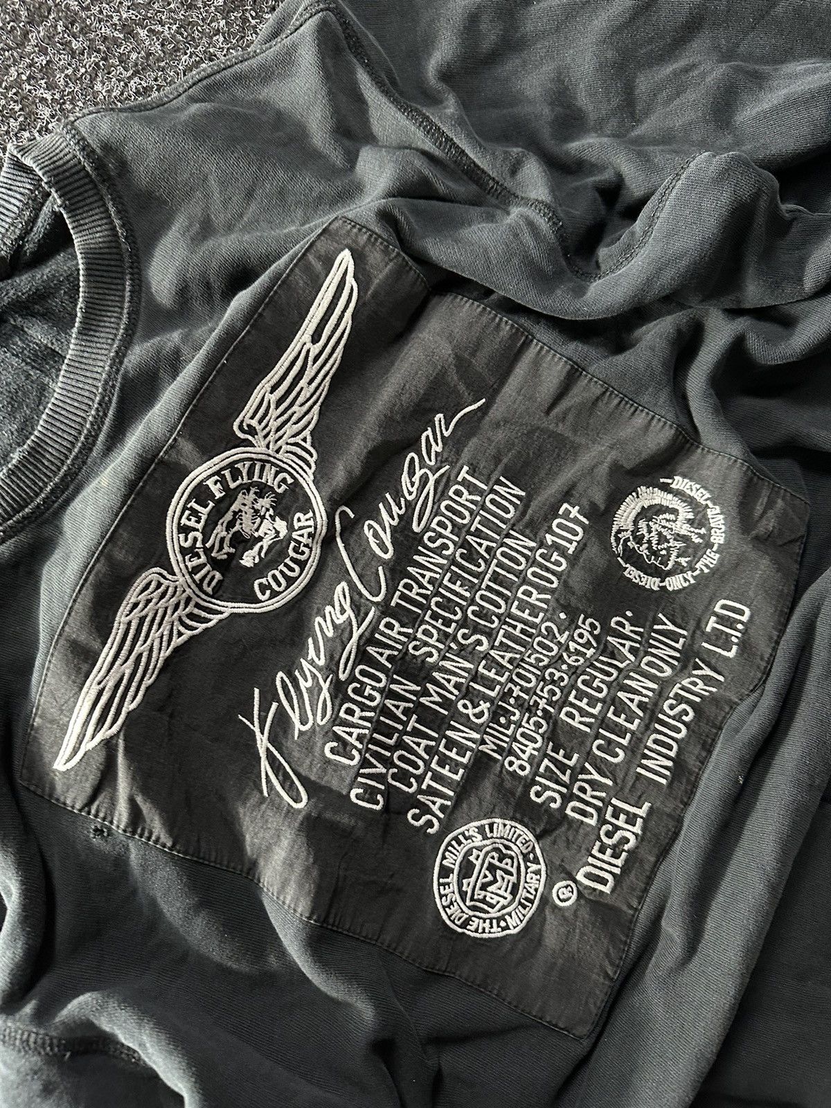 Diesel VNTG 🚨 DIESEL FLYING DISTRESSED SWEATSHIRT BOXY AVANT-GARDE Size US L / EU 52-54 / 3 - 4 Thumbnail