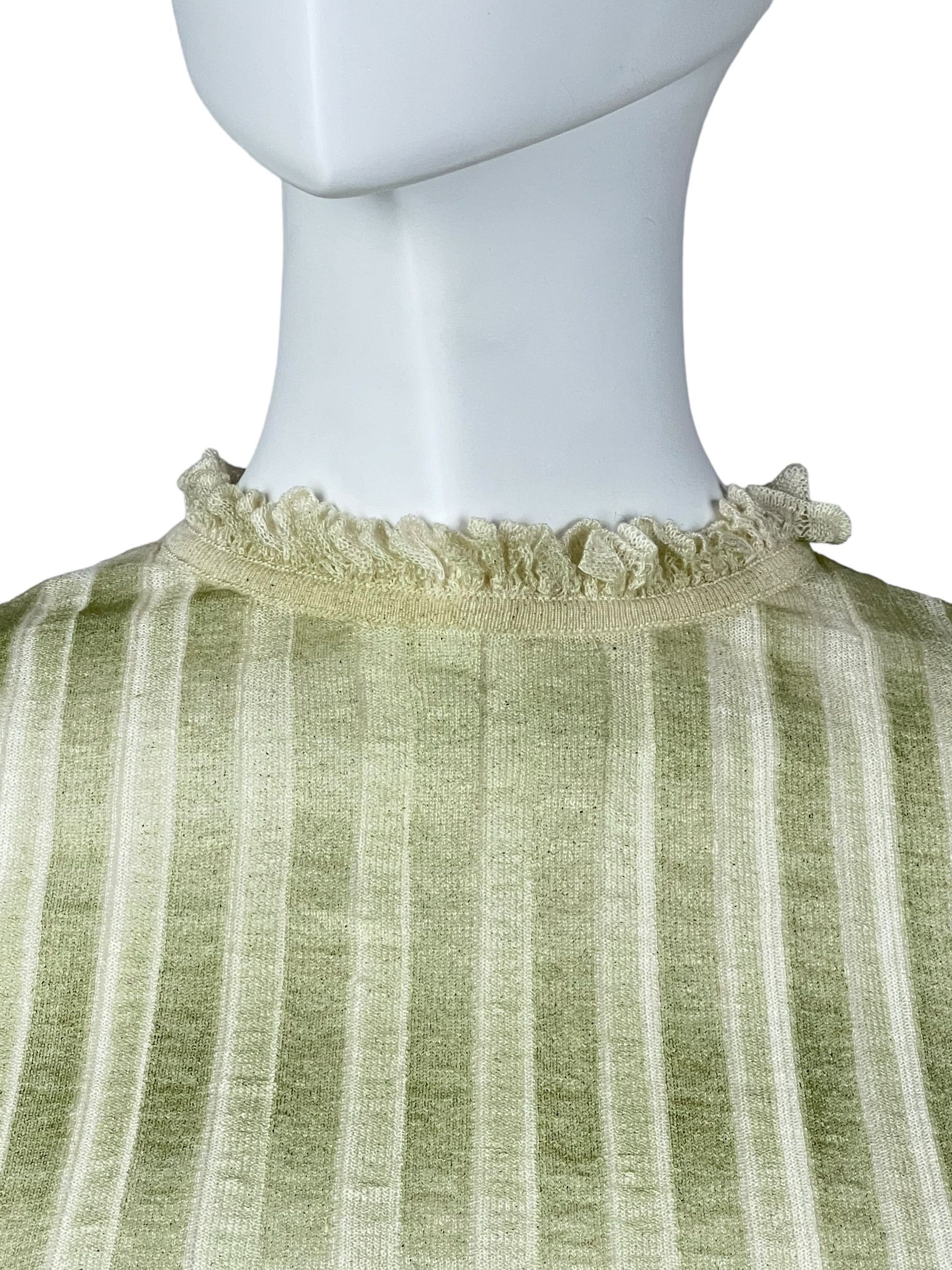 Dior Christian Dior Green Mesh Ruffled Top Size S / US 4 / IT 40 - 4 Thumbnail