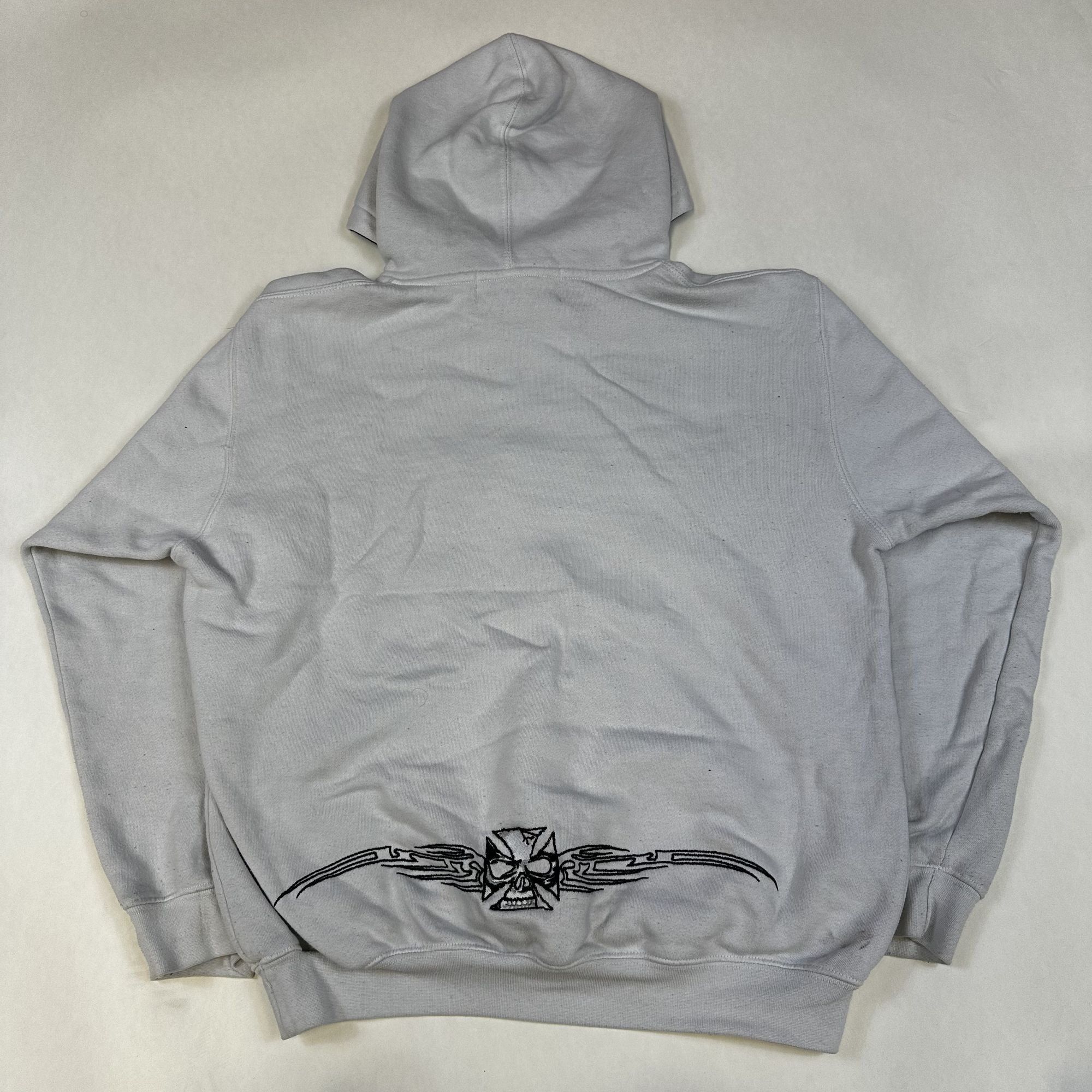 Vintage Silver Point Gray Hoodie With Skull & Tribal Graphic Design Size US L / EU 52-54 / 3 - 2 Thumbnail