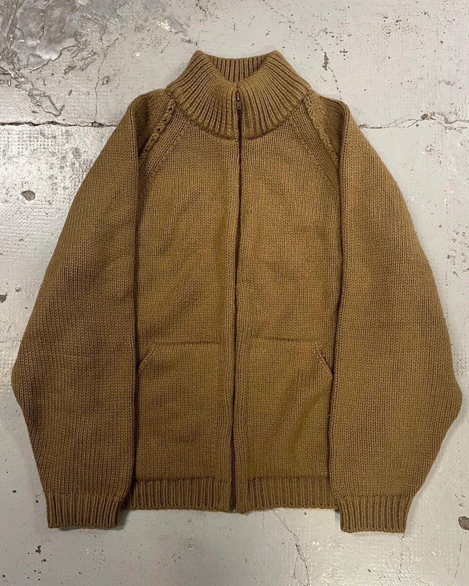 Dolce & Gabbana 1990s Dolce & Gabbana Camel Wool Zip-Up Sweater Size US M / EU 48-50 / 2 - 4 Thumbnail