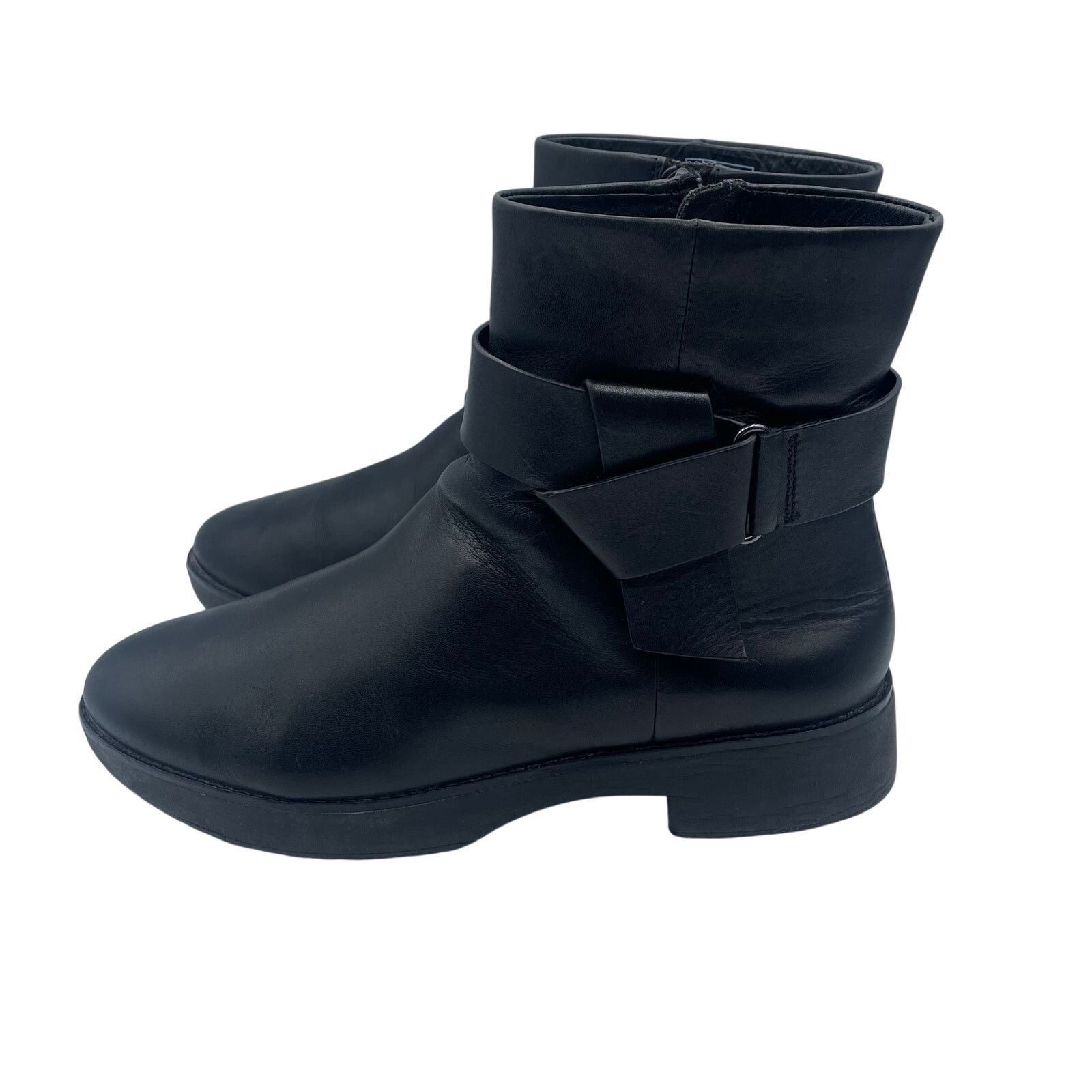 Other FitFlop Lingonberry Knot Boots Zip Leather Ankle Black 6.5 Size US 6.5 / IT 36.5 - 2 Thumbnail