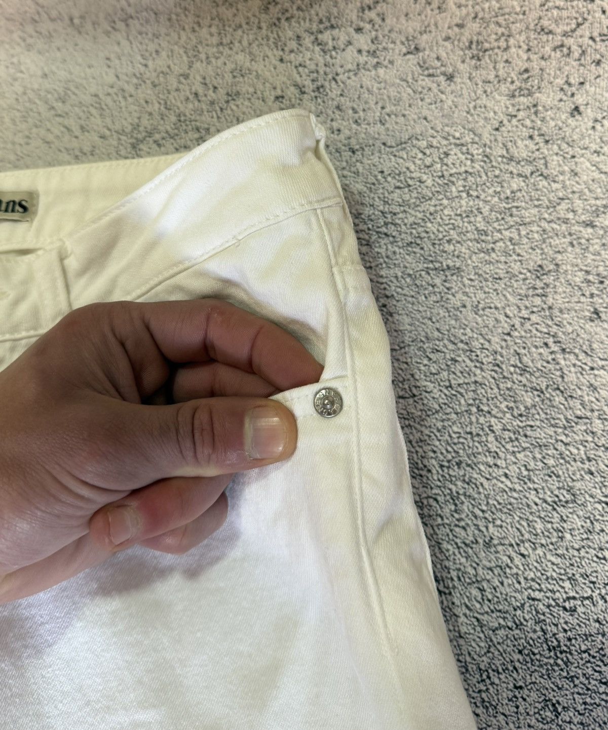 Acne Studios Acne Jeans HEP Slim Straight White Denim 26x34 Vintage Size 26" / US 2 / IT 38 - 5 Thumbnail