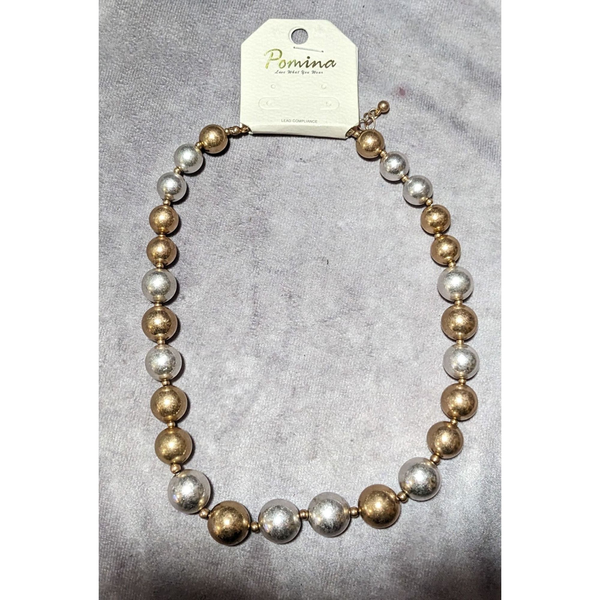 Other Pomina Silver And Gold Metallic Beaded Necklace Size ONE SIZE - 8 Thumbnail
