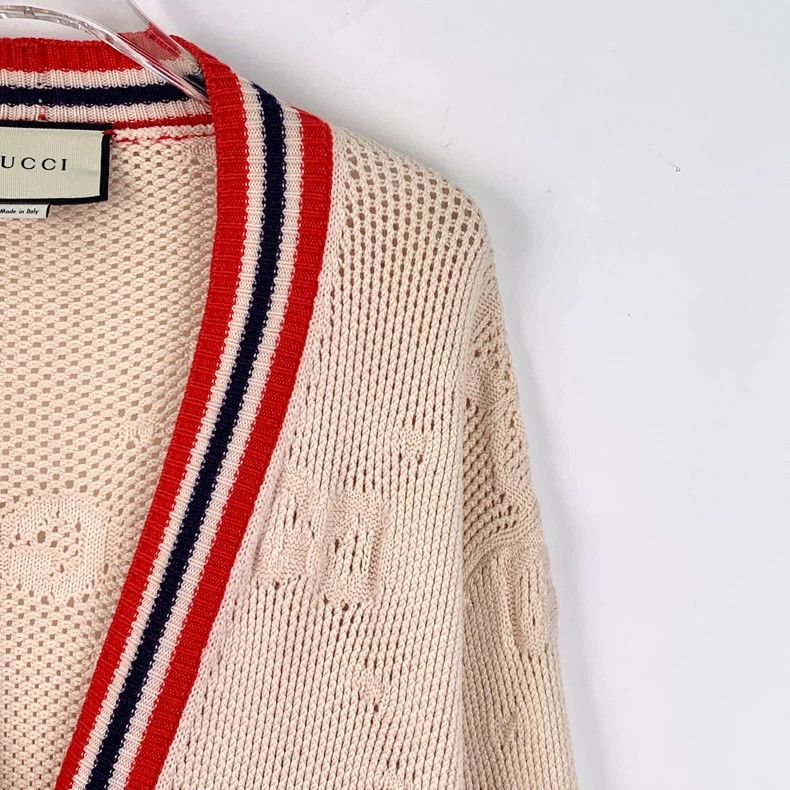 Gucci Gucci Color-blocked striped logo jacquart wool V-neck sing Size XS / US 0-2 / IT 36-38 - 3 Thumbnail