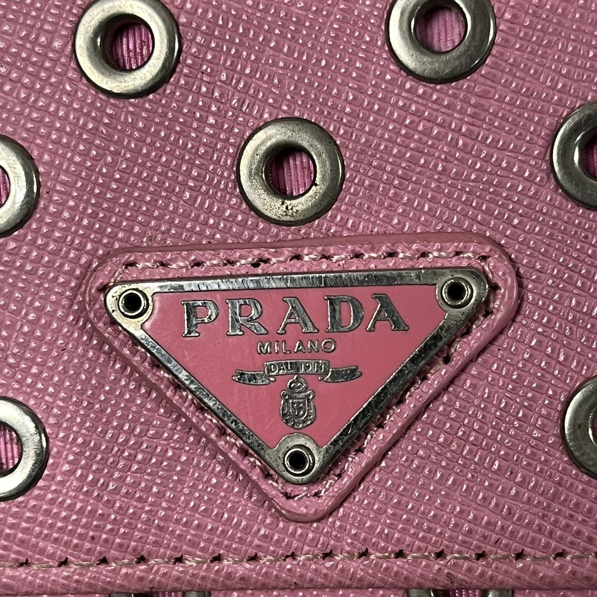 Prada Prada Pink Saffiano Rings Stud Clutch Chain Crossbody Size ONE SIZE - 5 Thumbnail