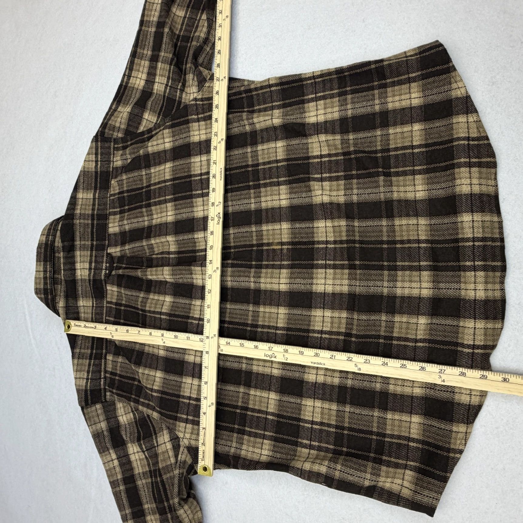 Vintage JACHS New York Shirt Mens 2XL Brown Plaid Flannel Button-Down Long Sleeve Casual Size US XXL / EU 58 / 5 - 7 Thumbnail