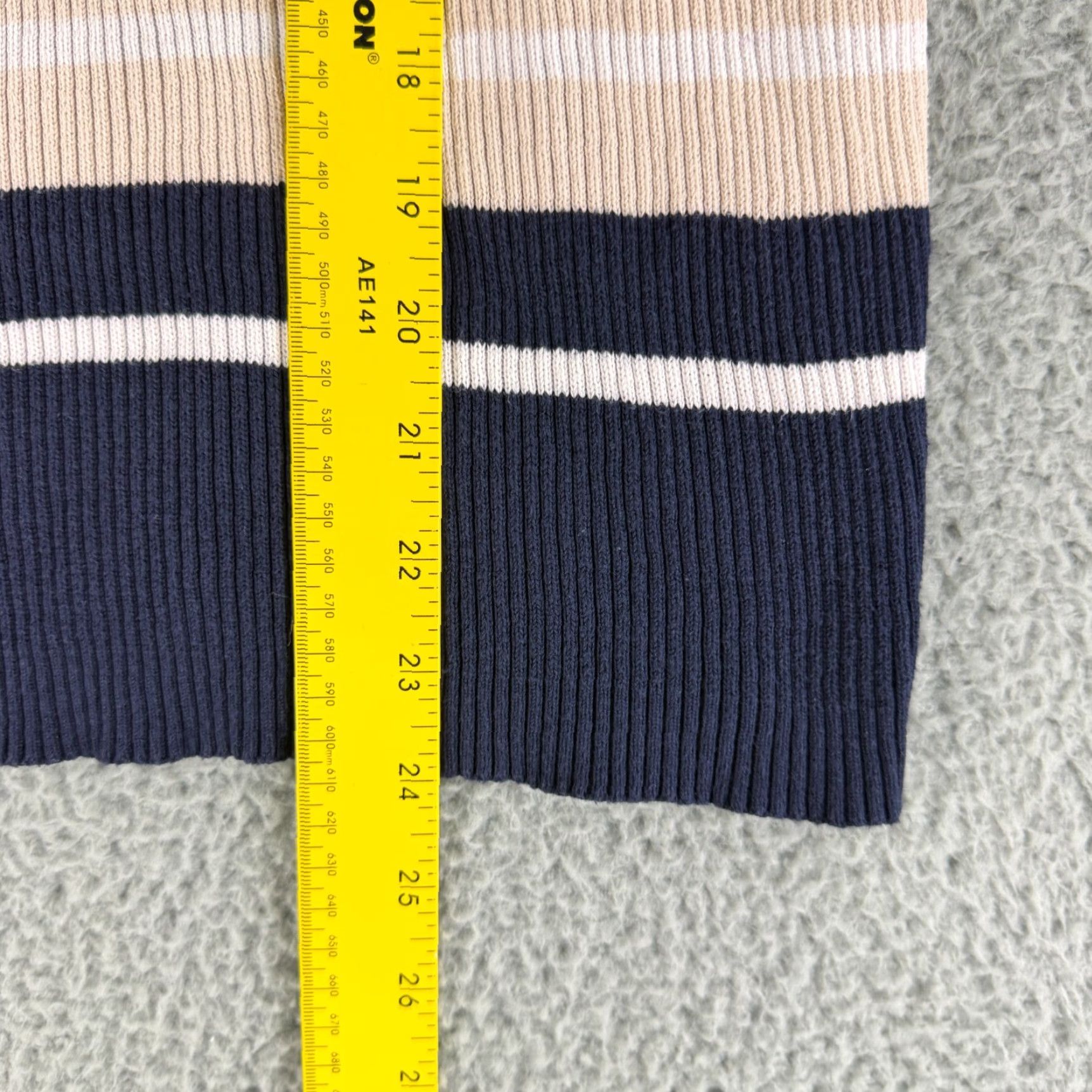 Vintage Marsh Landing Top Womens Large Blue Stripe Long Sleeve 100% Cotton V-Neck Casual Shirt Size L / US 10 / IT 46 - 6 Thumbnail